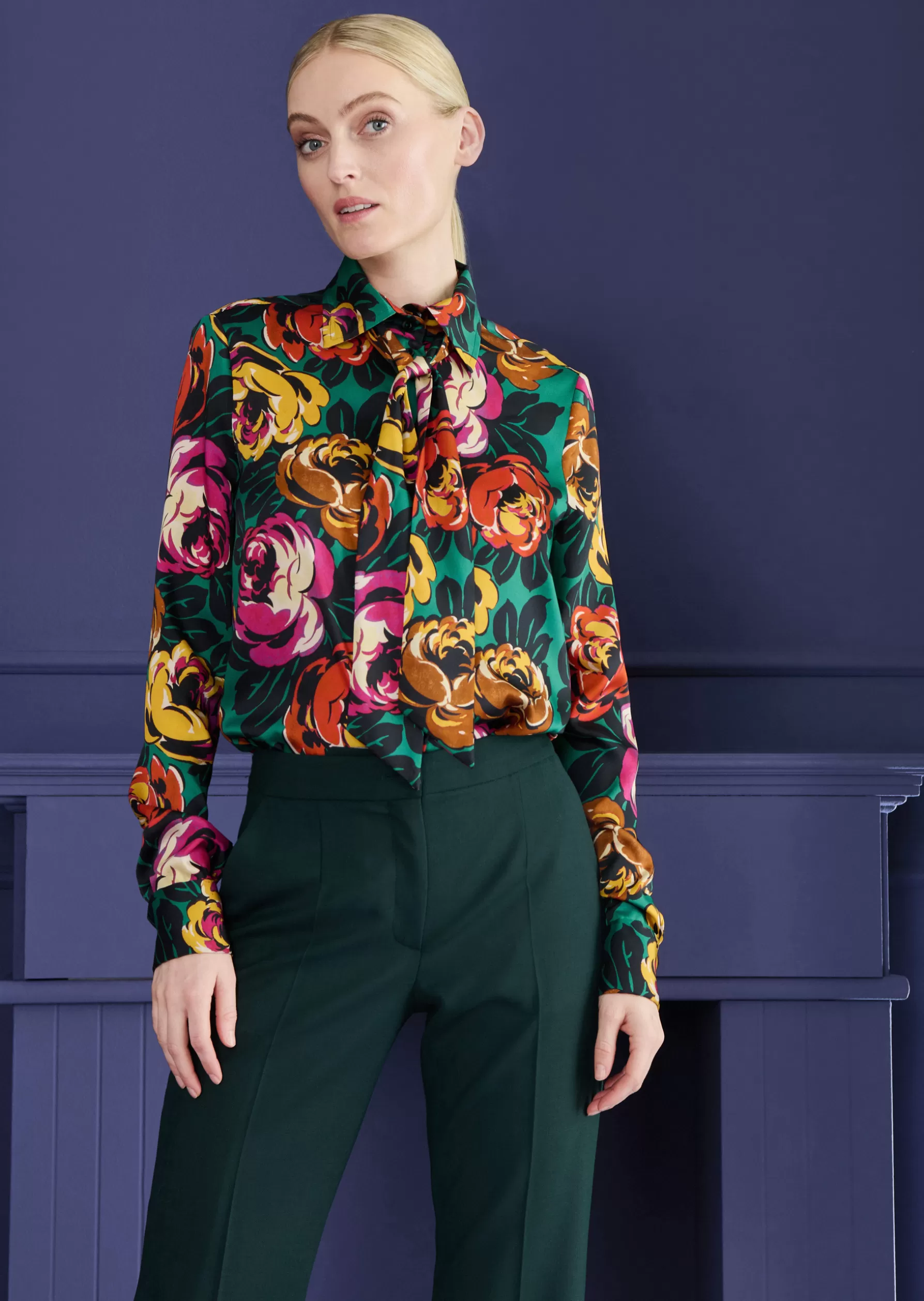Tops-Talbot Runhof Blouse Dayton8 Serpentinegreen