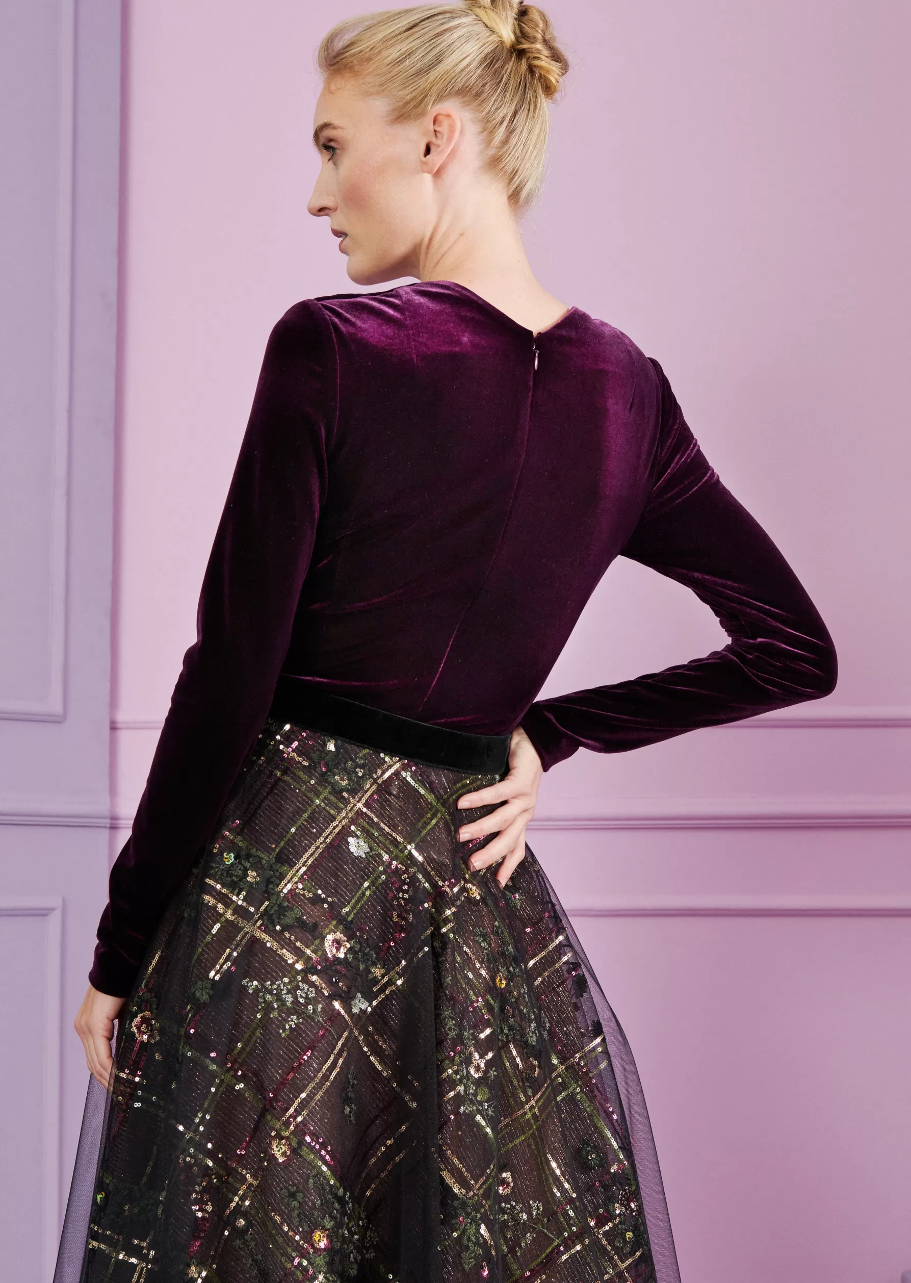 Tops-Talbot Runhof Body Hannah1 Auberginepurple