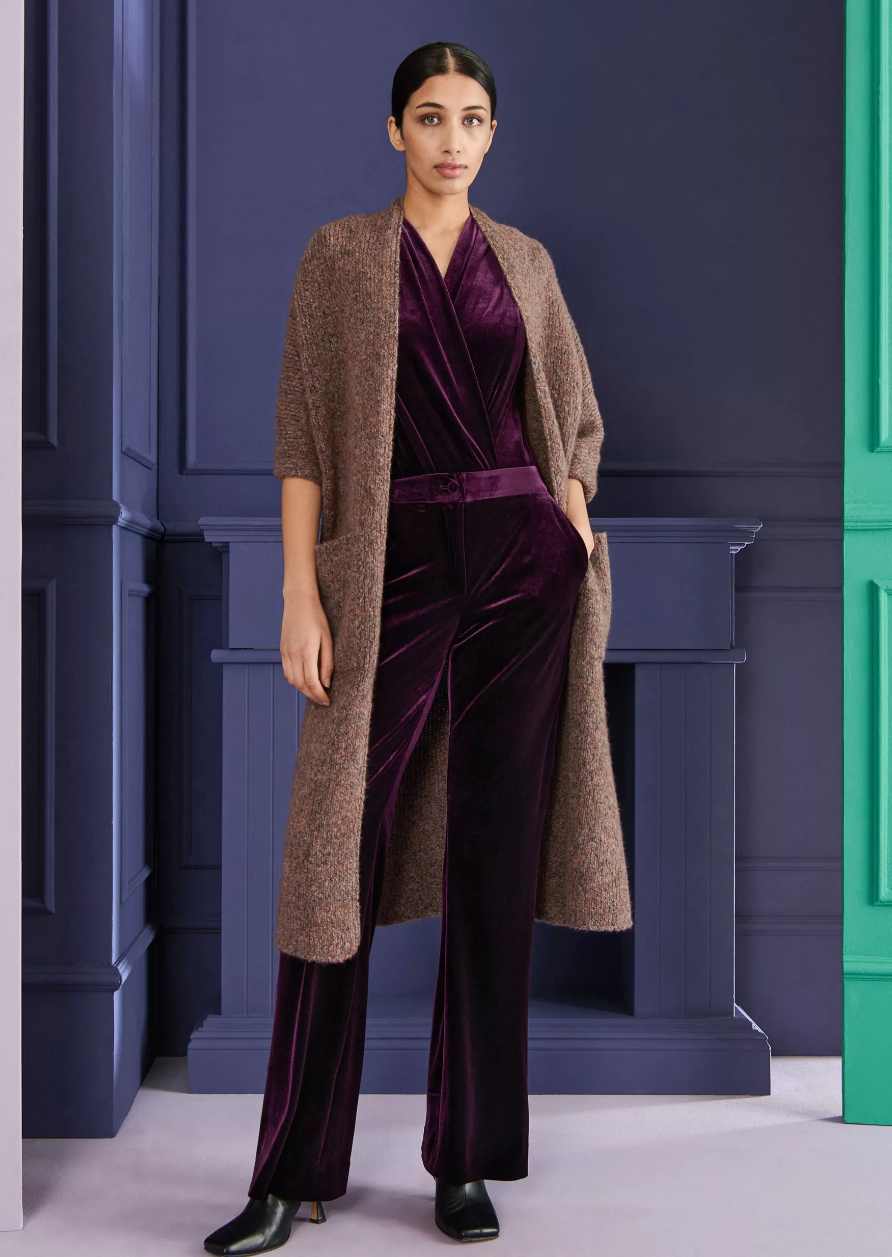 Jackets & Coats-Talbot Runhof Cape MirabelleCape1 Slatebrown