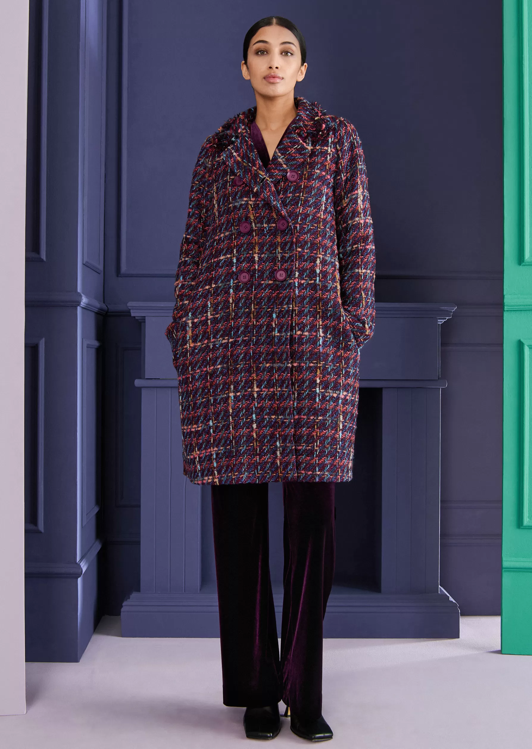 Jackets & Coats-Talbot Runhof Coat Mulan1 Fuchsiapurple