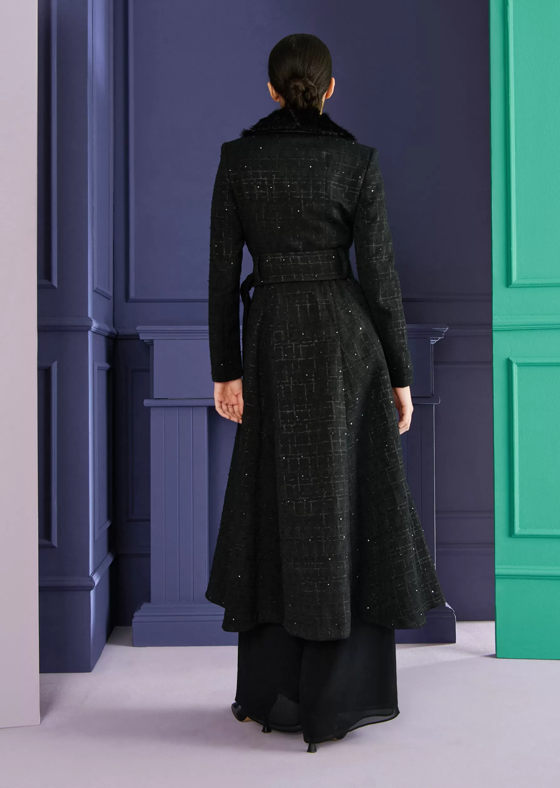 Jackets & Coats-Talbot Runhof Coat Muna1 Black