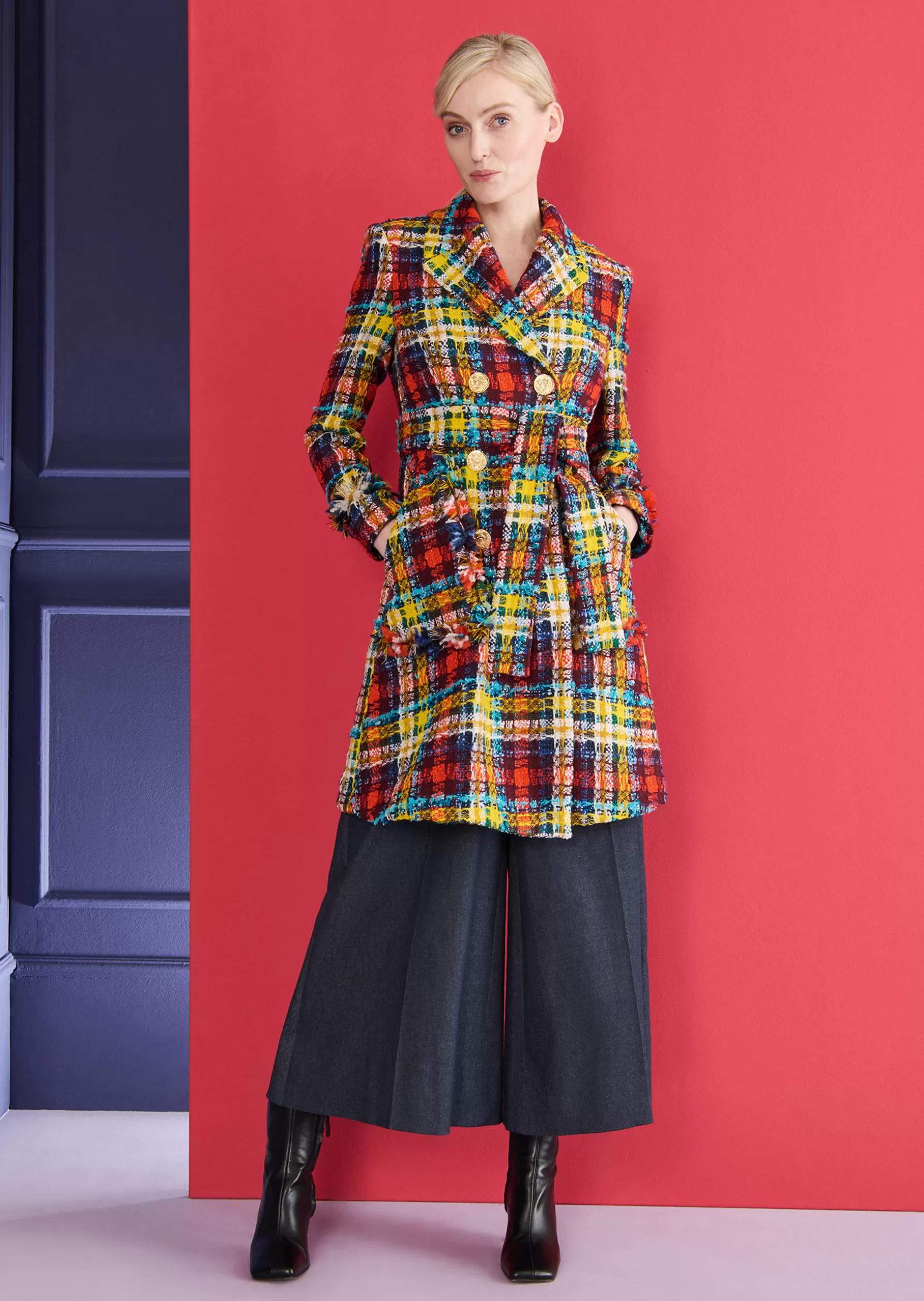 Jackets & Coats-Talbot Runhof Coat Murielle1 Terracottared