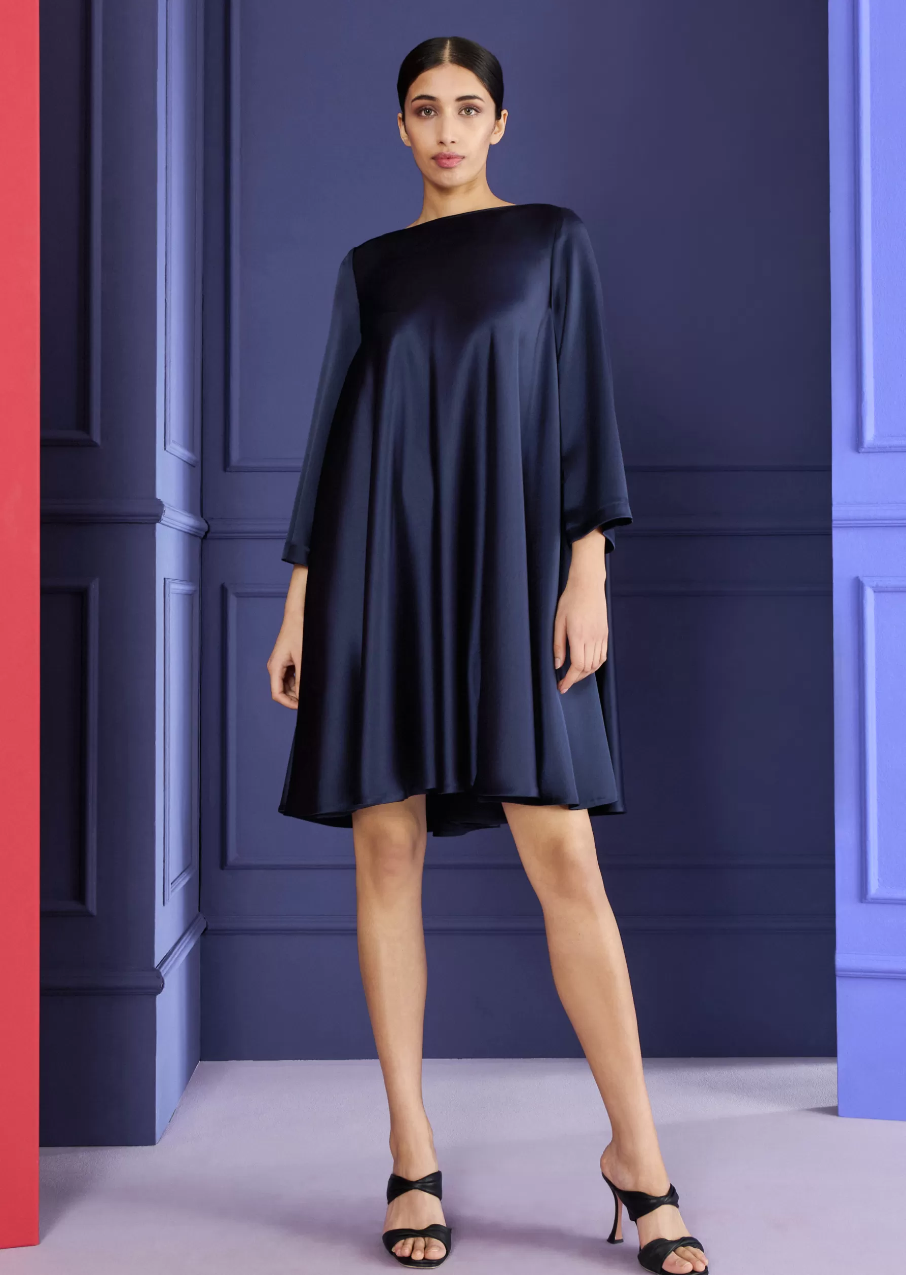 Short Dresses-Talbot Runhof Cocktail Dress Loggia2 Midnightblue