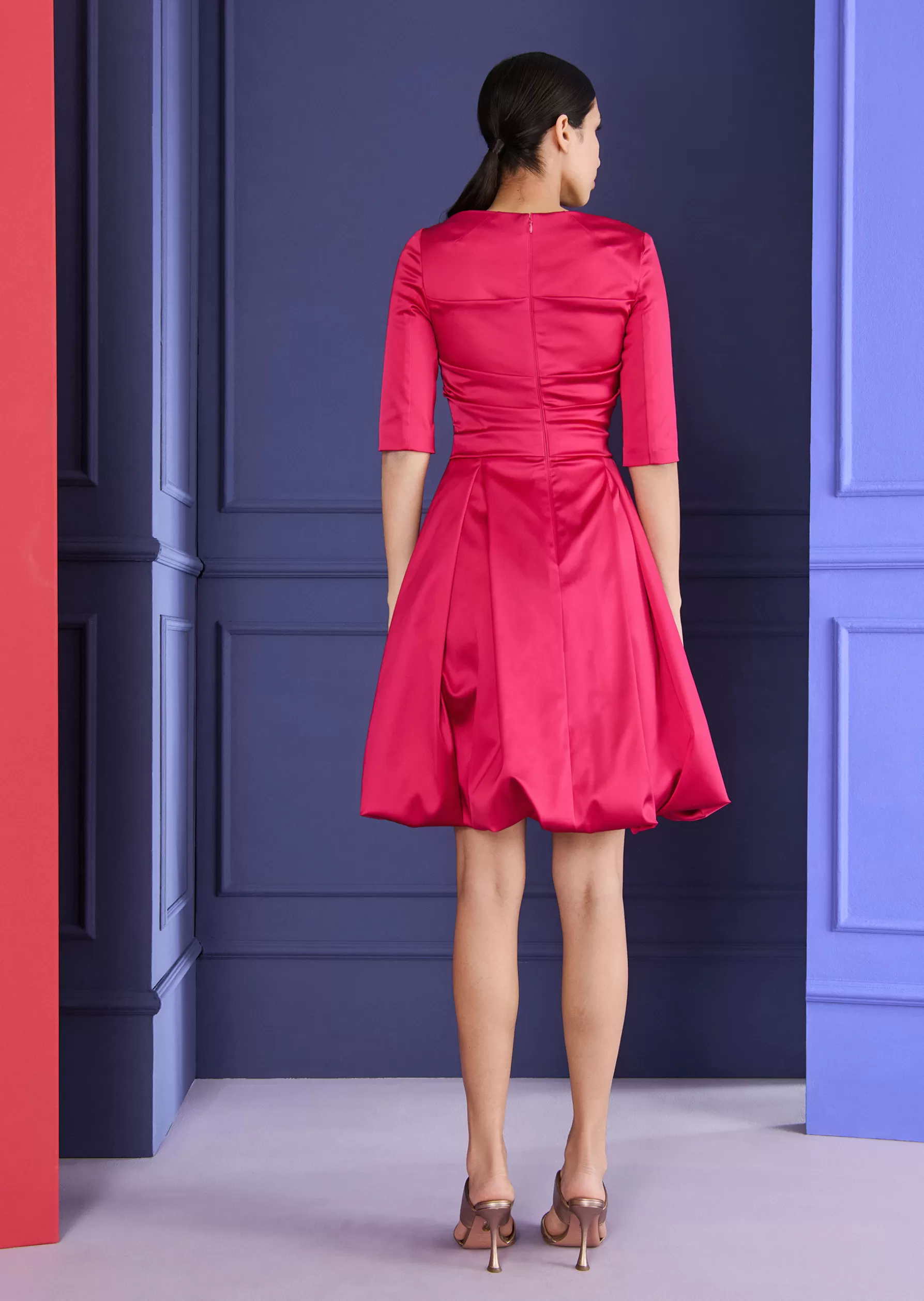 Short Dresses-Talbot Runhof Cocktail Dress Look1 Azaleapink