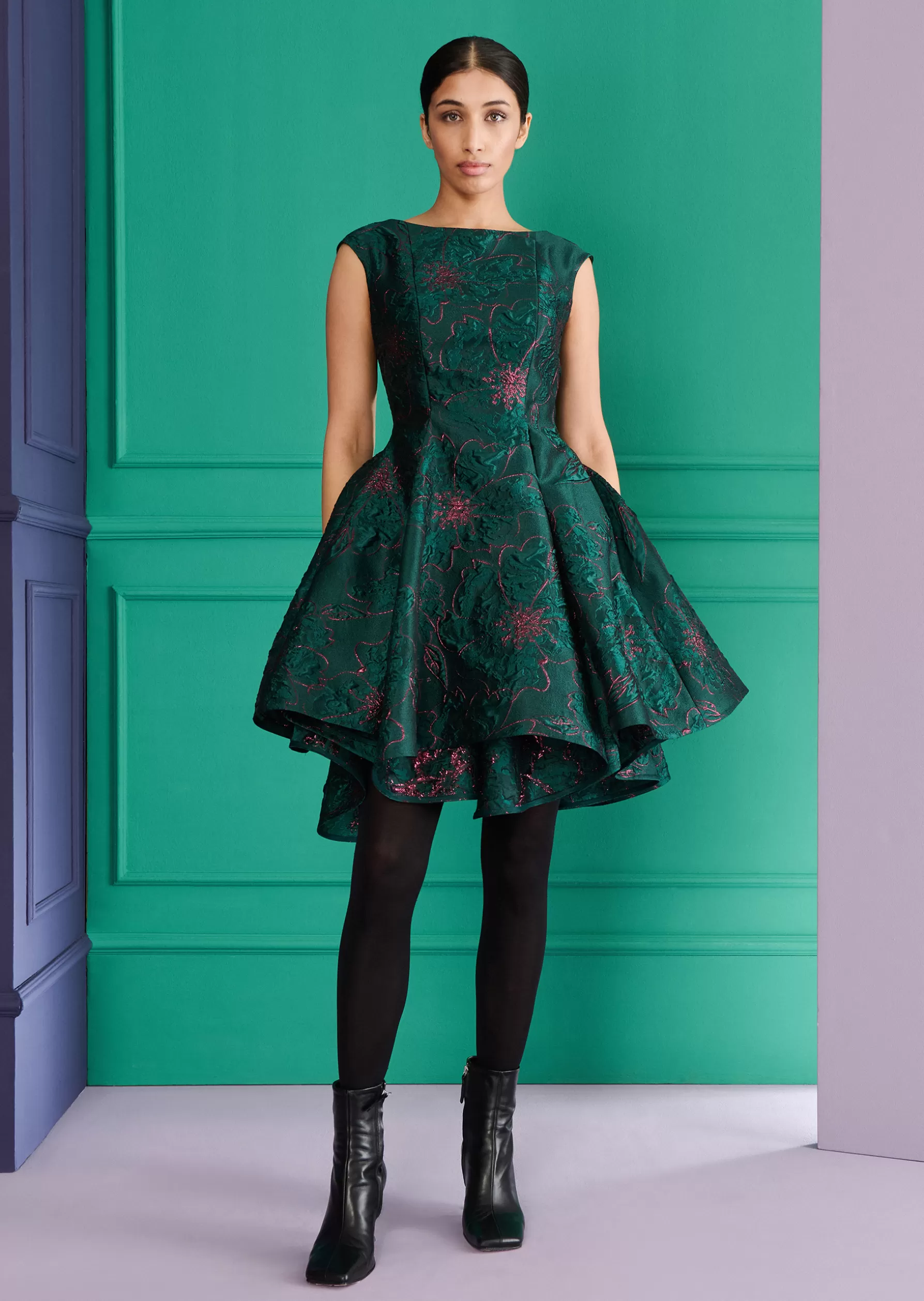 Short Dresses-Talbot Runhof Cocktail Dress Lotto3 Cypressgreen