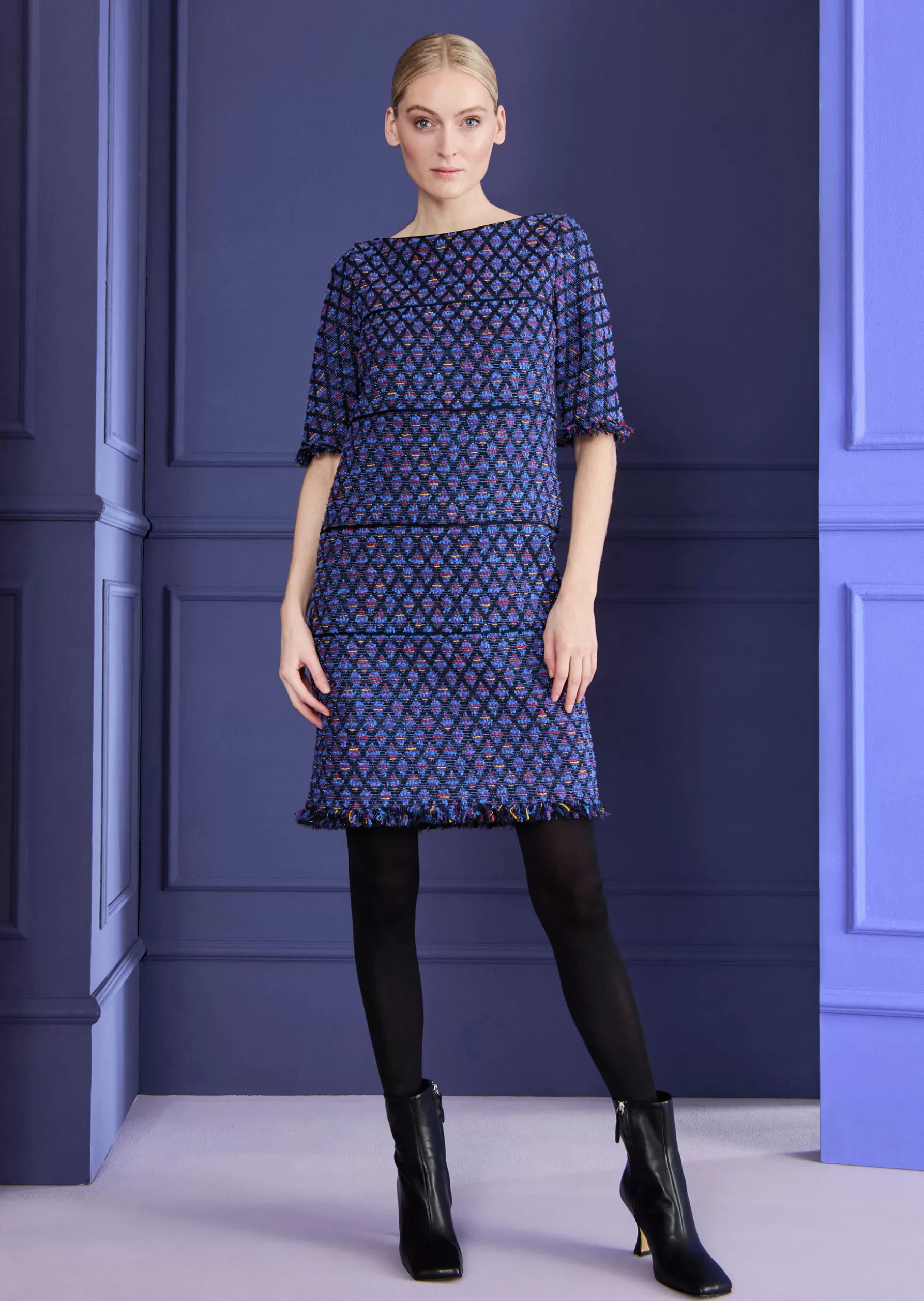 Short Dresses-Talbot Runhof Day Dress Colman20 Electricblue