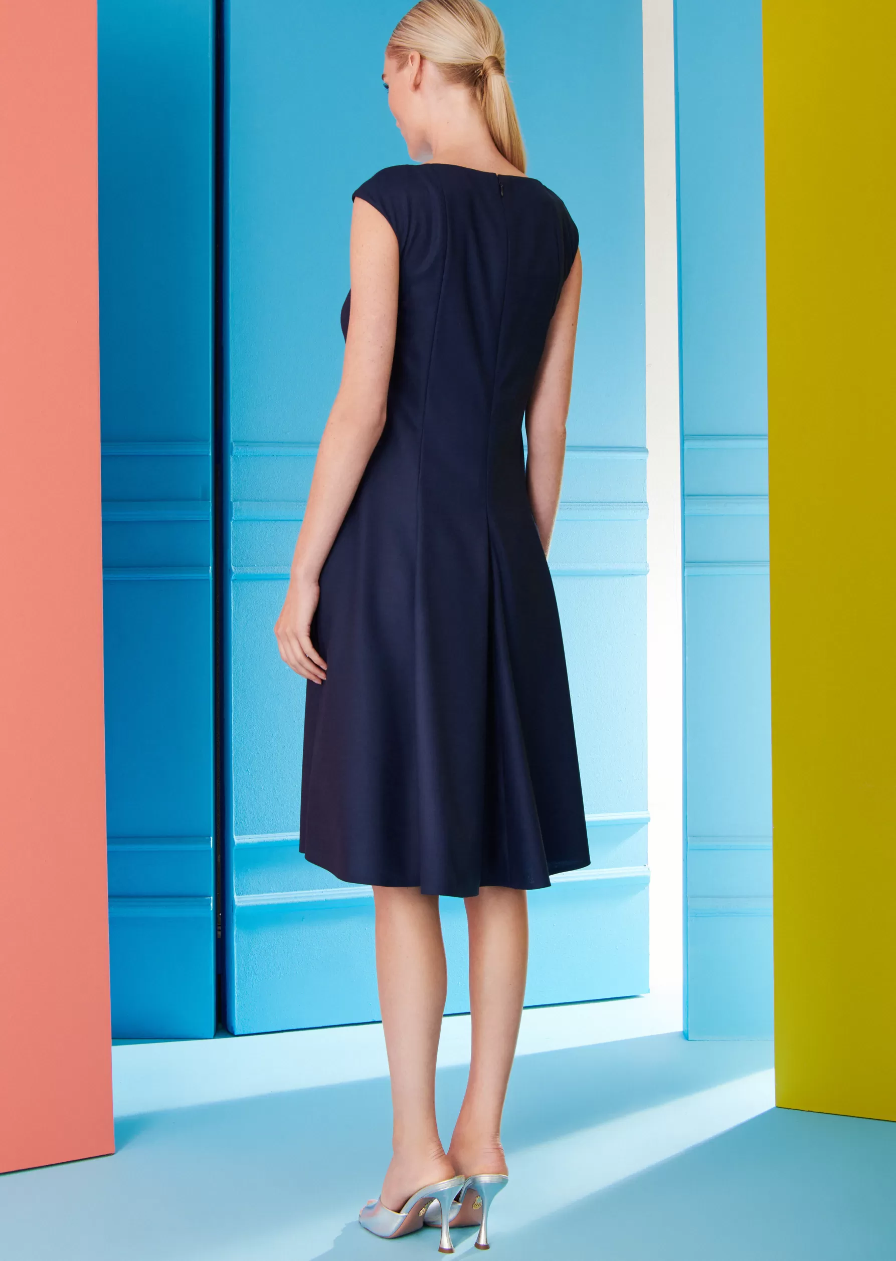 Short Dresses-Talbot Runhof Day Dress Dorna1 Midnightblue