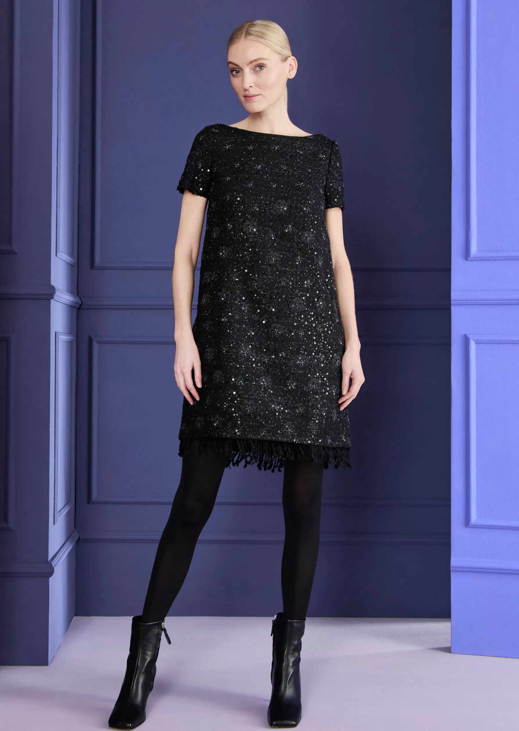 Short Dresses-Talbot Runhof Day Dress Godo8 Black