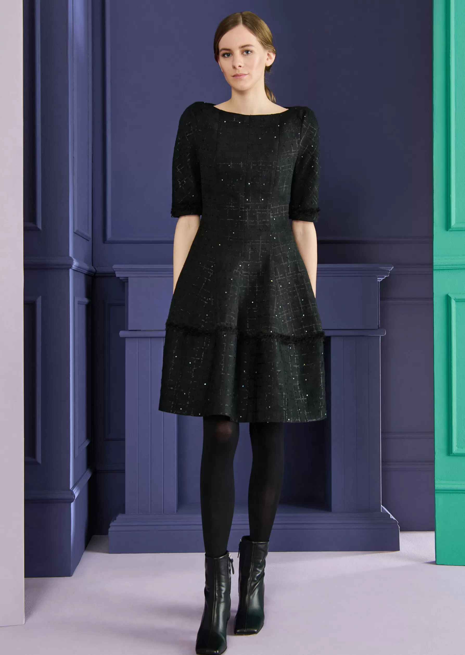 Short Dresses-Talbot Runhof Day Dress Northside12 Black