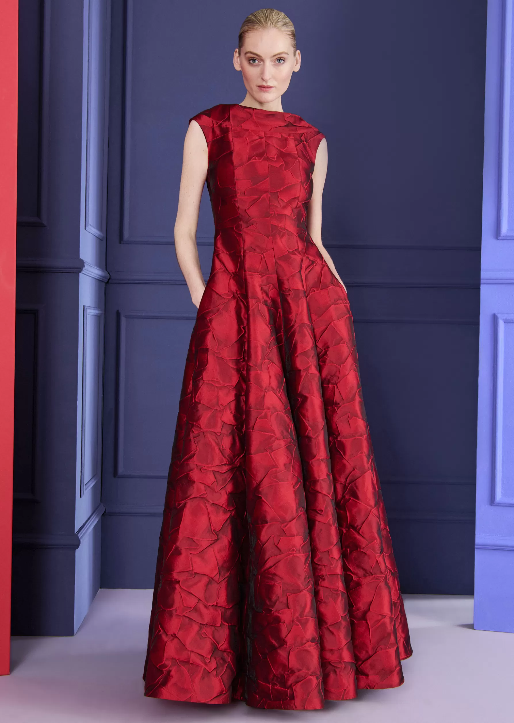 Long Dresses-Talbot Runhof Evening dress Covana3 Scarletred