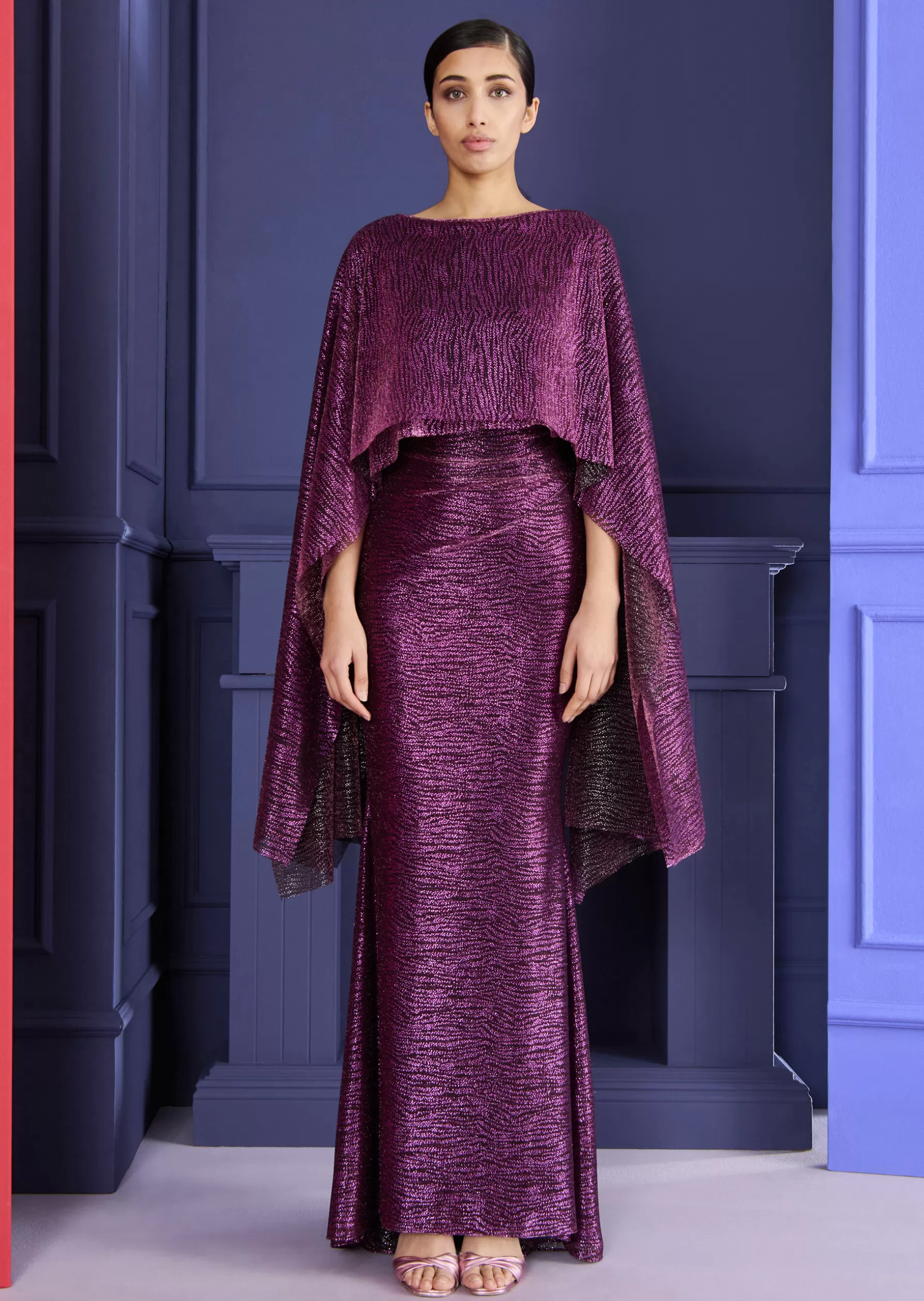 Long Dresses-Talbot Runhof Evening Dress Fortezza5 Fuchsiapink