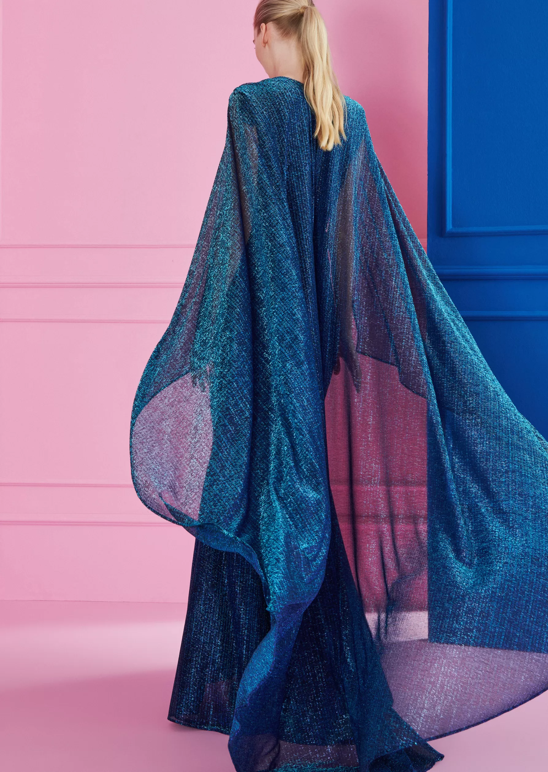 Long Dresses-Talbot Runhof Evening Dress Holografia1 Turquoise