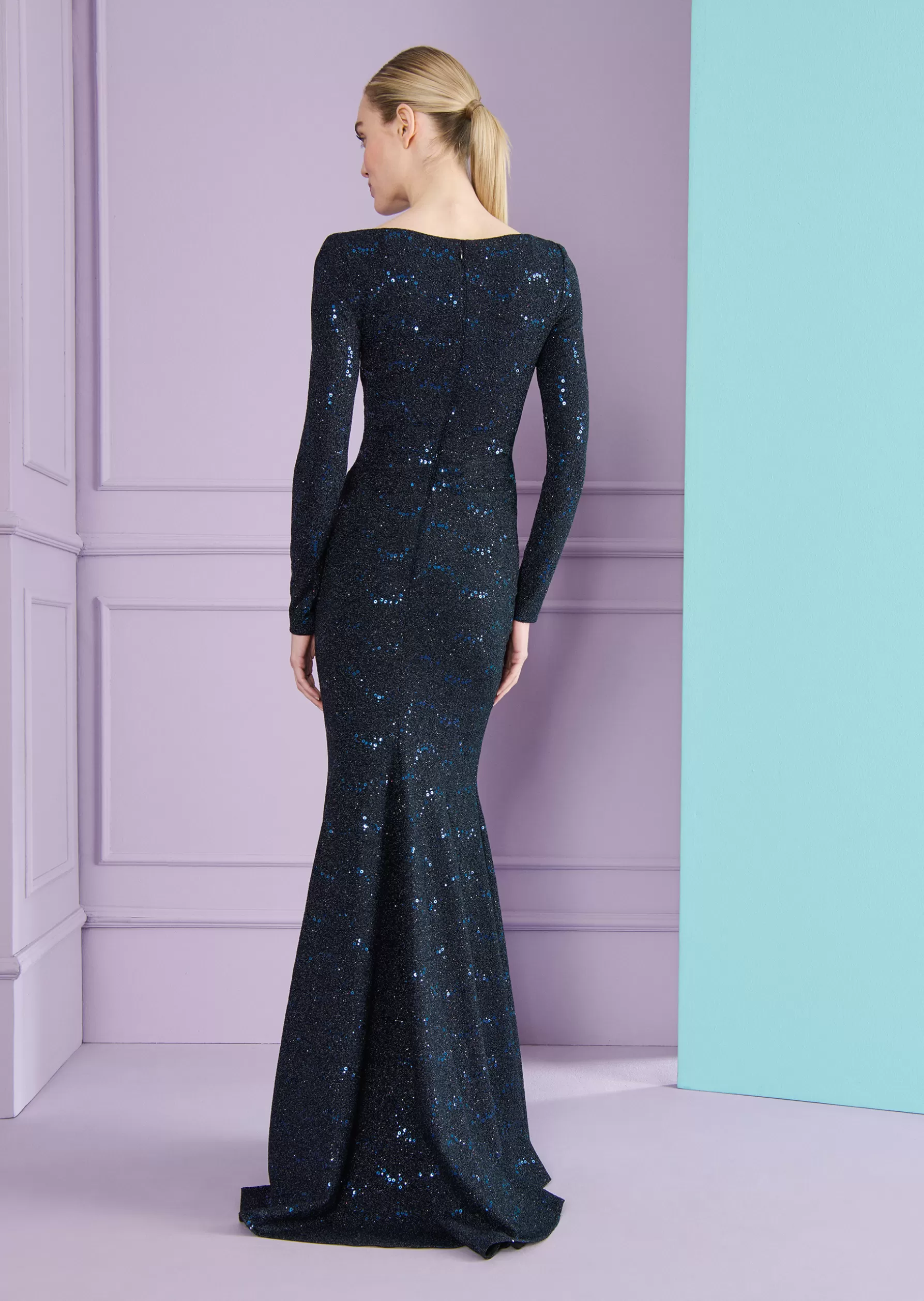 Long Dresses-Talbot Runhof Evening Dress Komoe18 Royalnavyblue