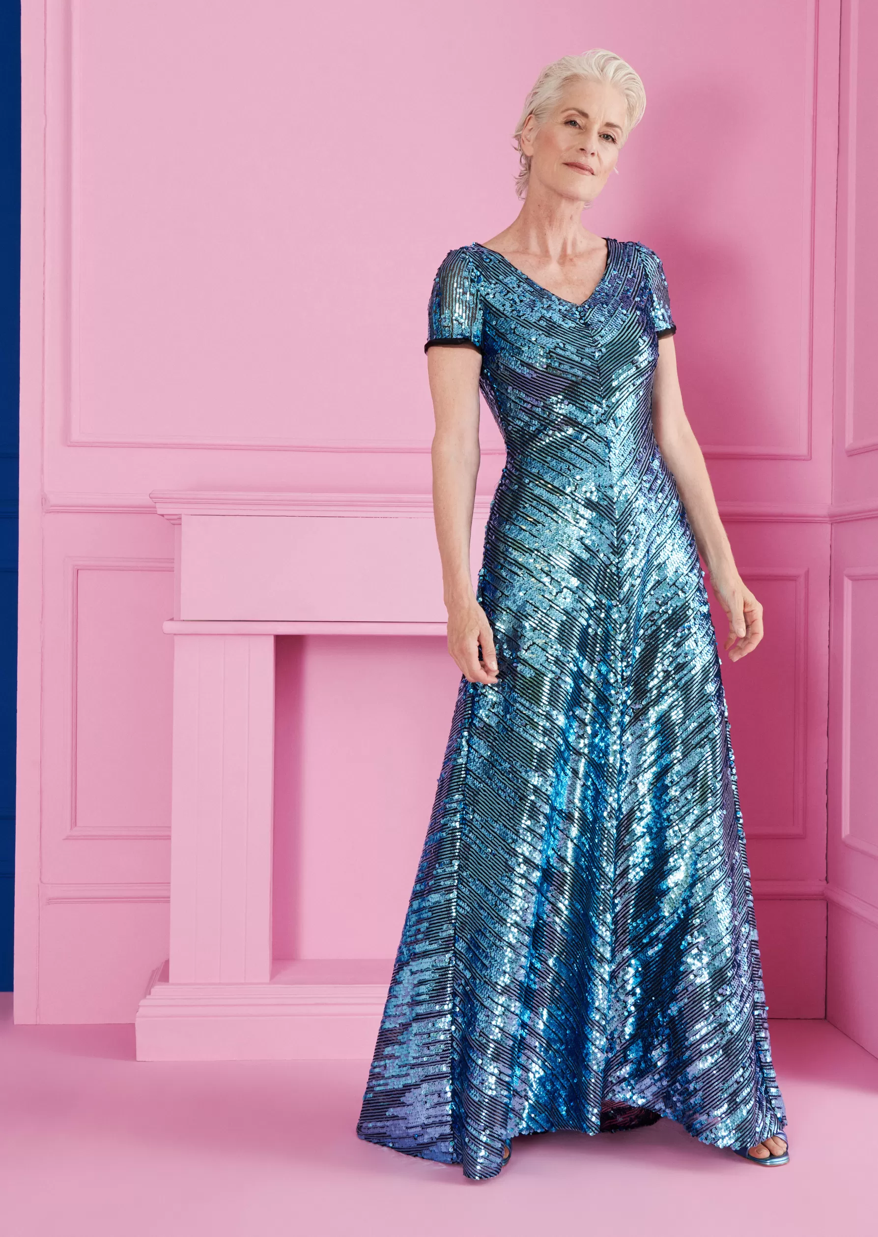 Long Dresses-Talbot Runhof Evening Dress Lotion1 Turquoise