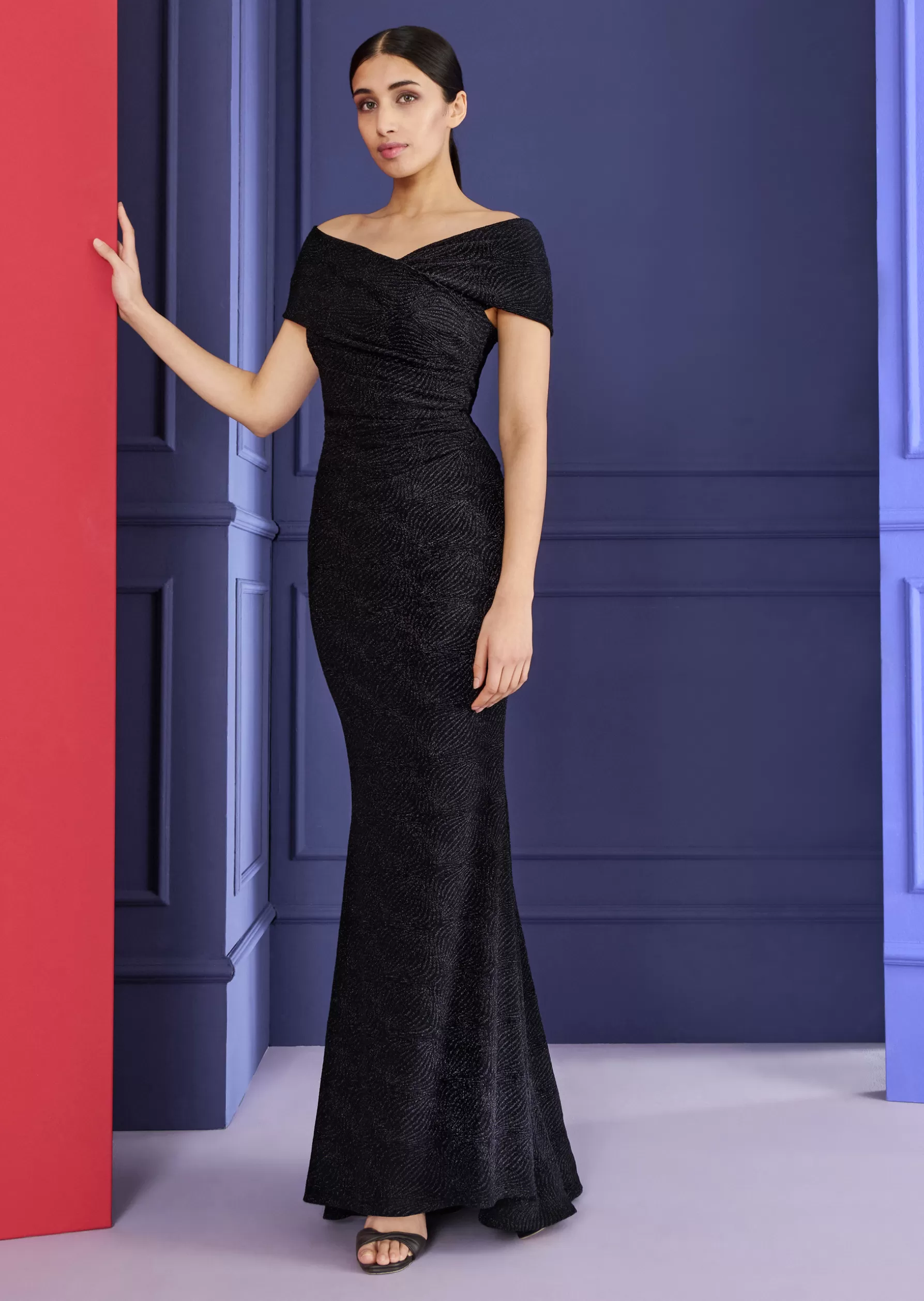 Long Dresses-Talbot Runhof Evening Dress Mobina1 Black