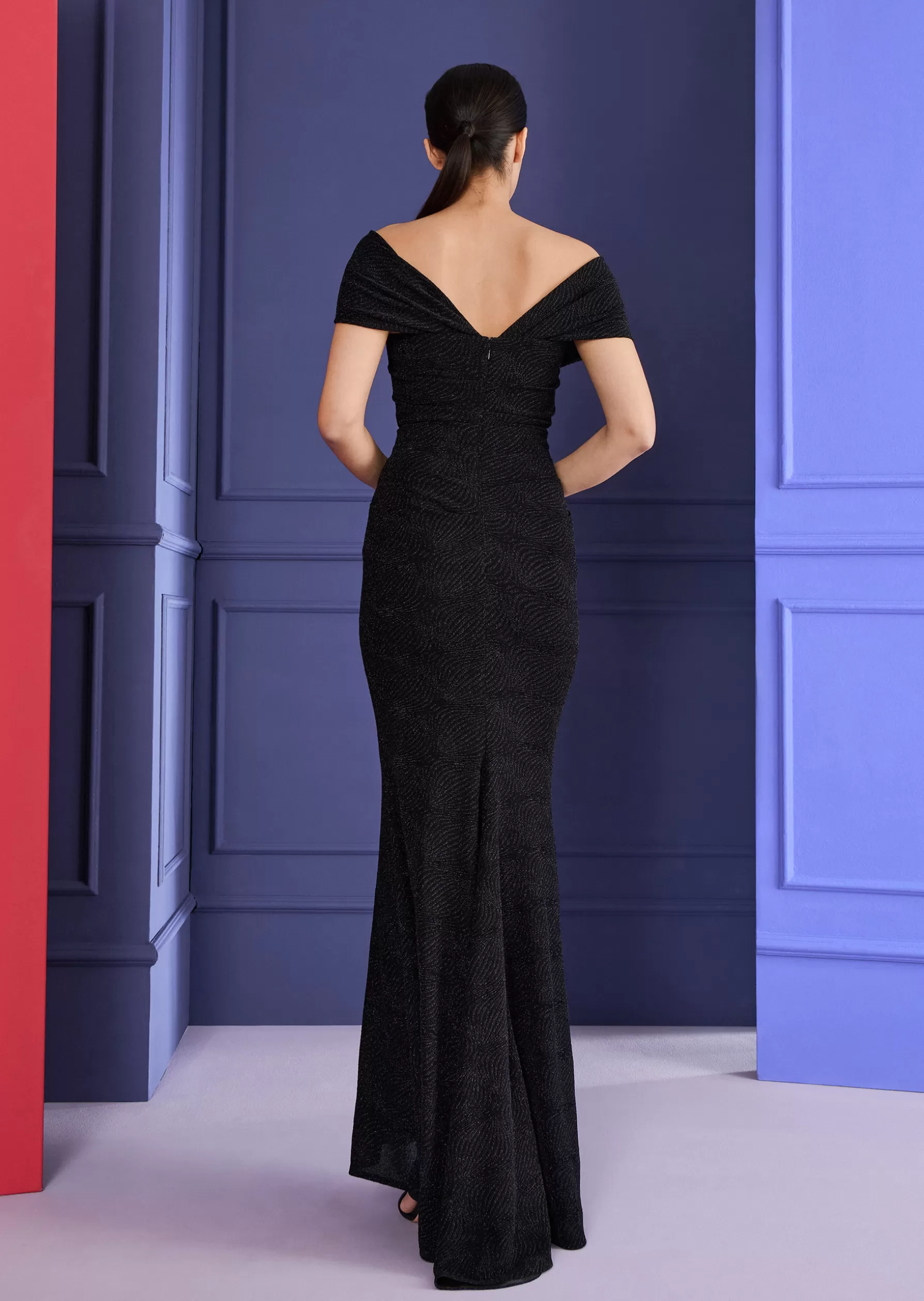 Long Dresses-Talbot Runhof Evening Dress Mobina1 Black