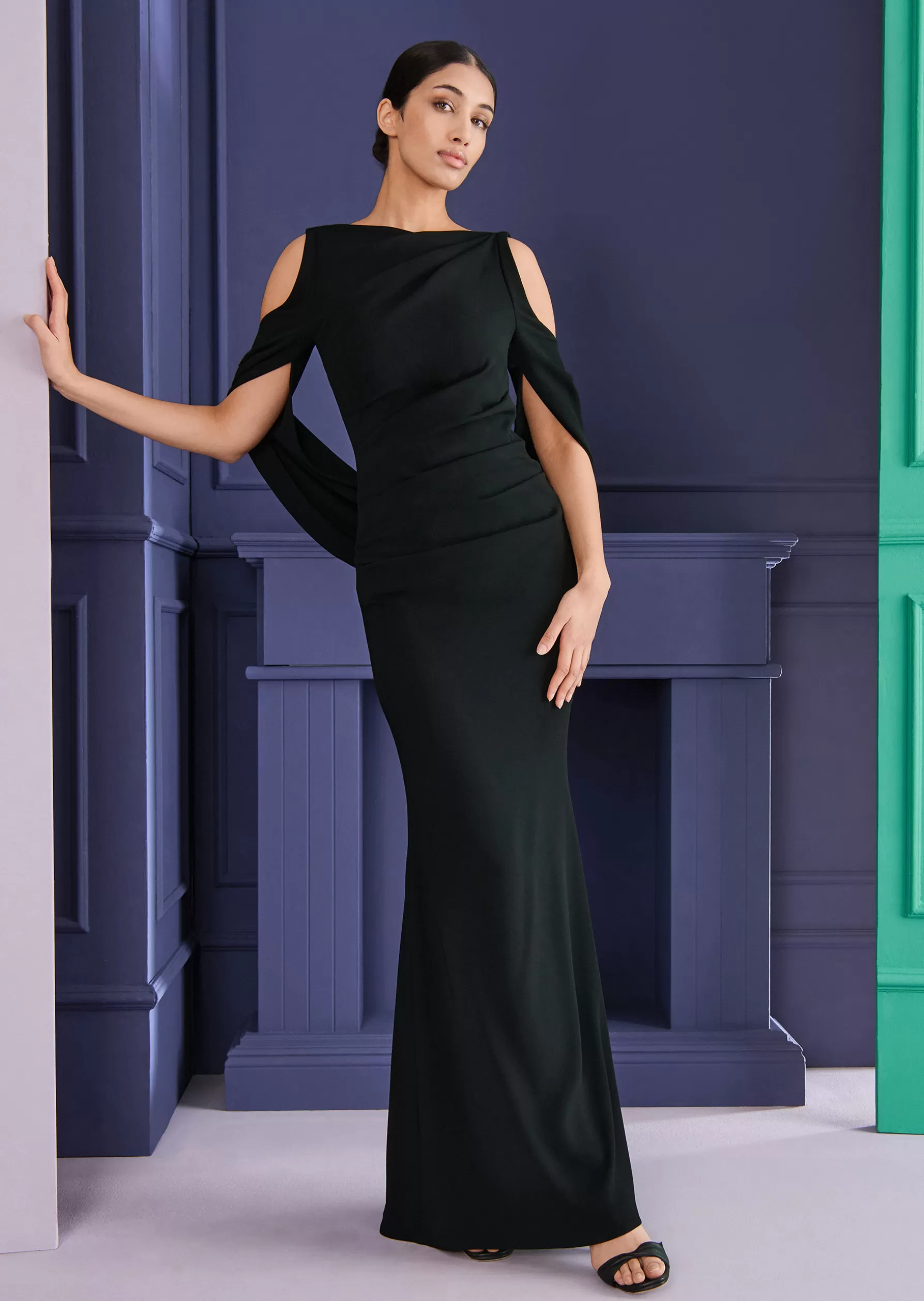 Long Dresses-Talbot Runhof Evening Dress Ponceau13 Black