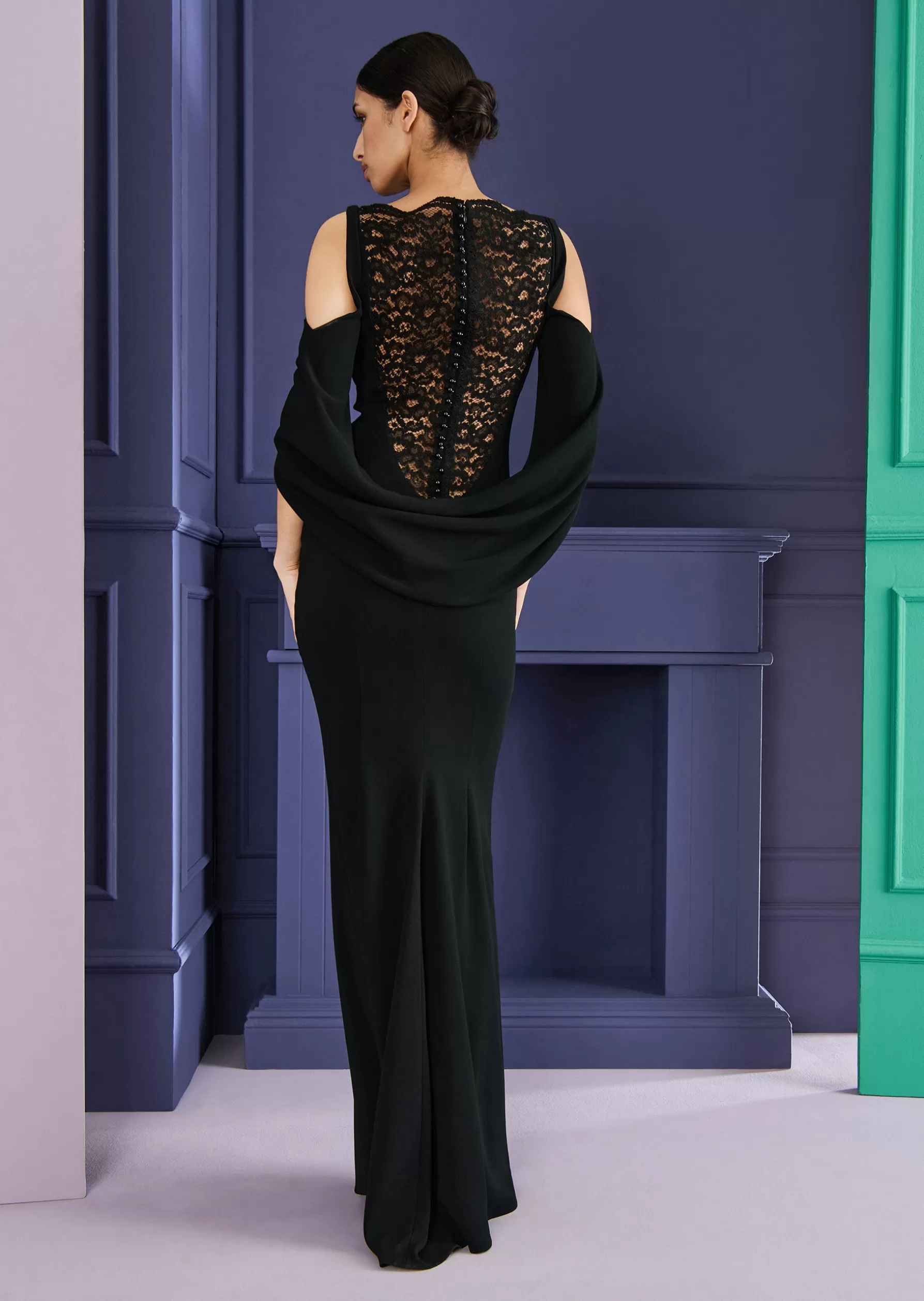 Long Dresses-Talbot Runhof Evening Dress Ponceau13 Black