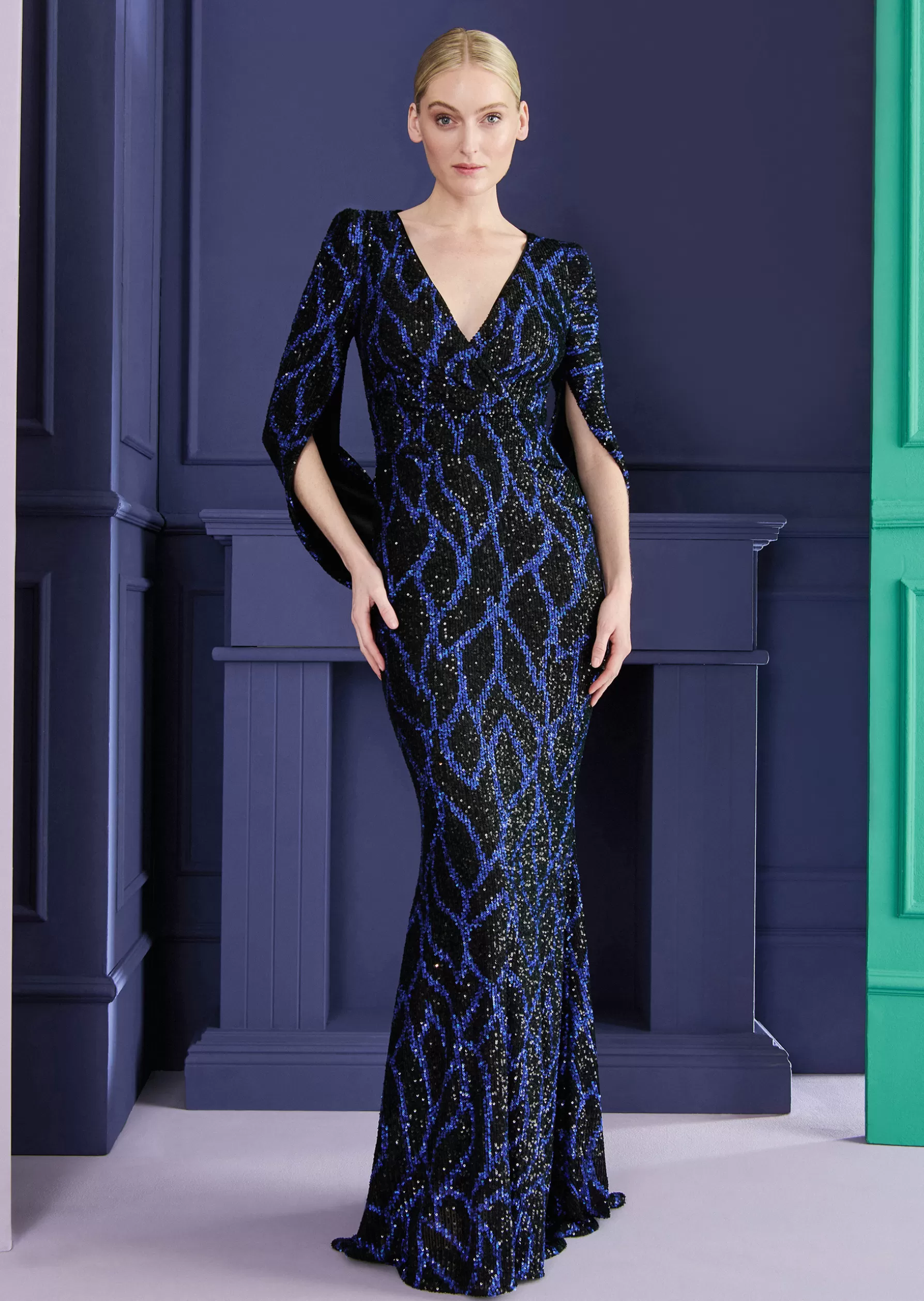 Long Dresses-Talbot Runhof Evening Dress Rosin24 Royalblue