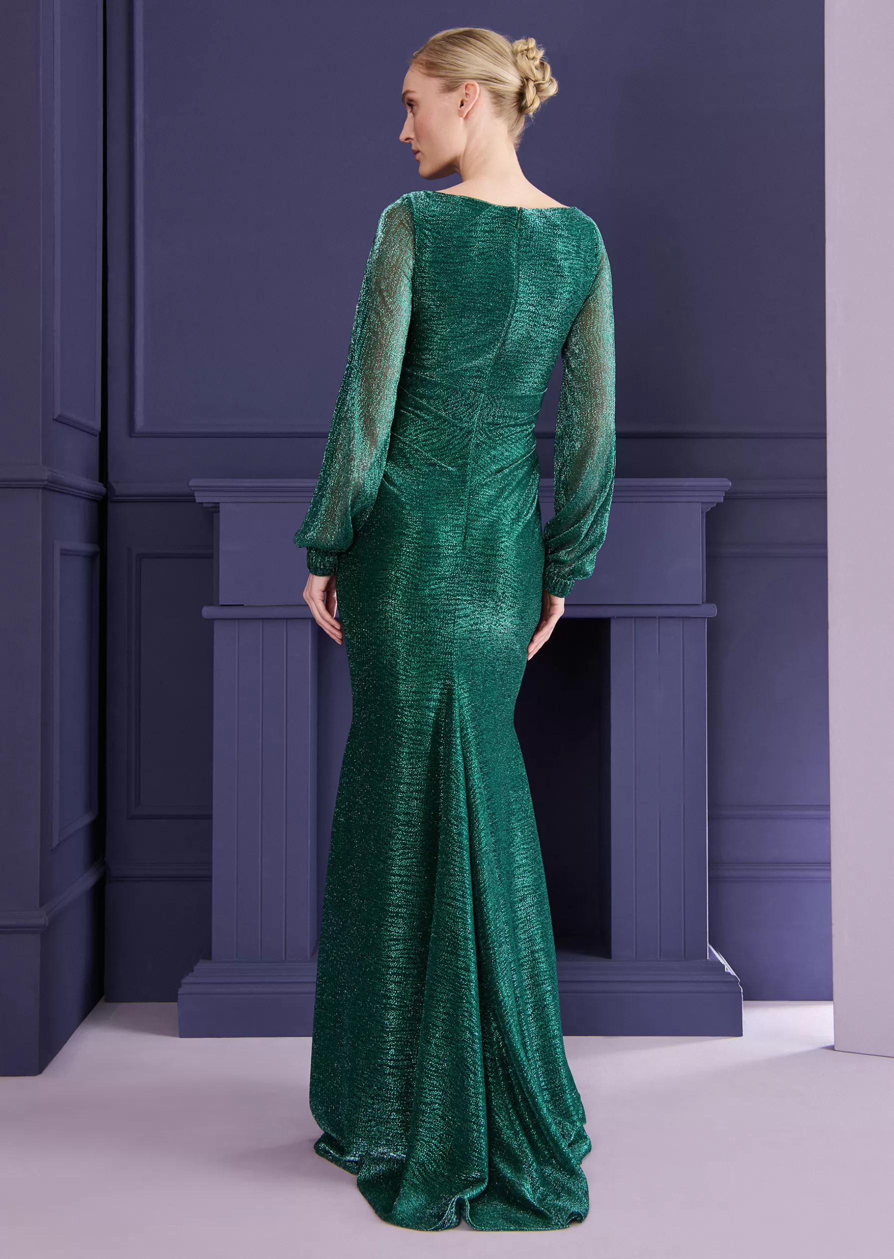 Long Dresses-Talbot Runhof Evening Dress Tolga14 Billiardgreen