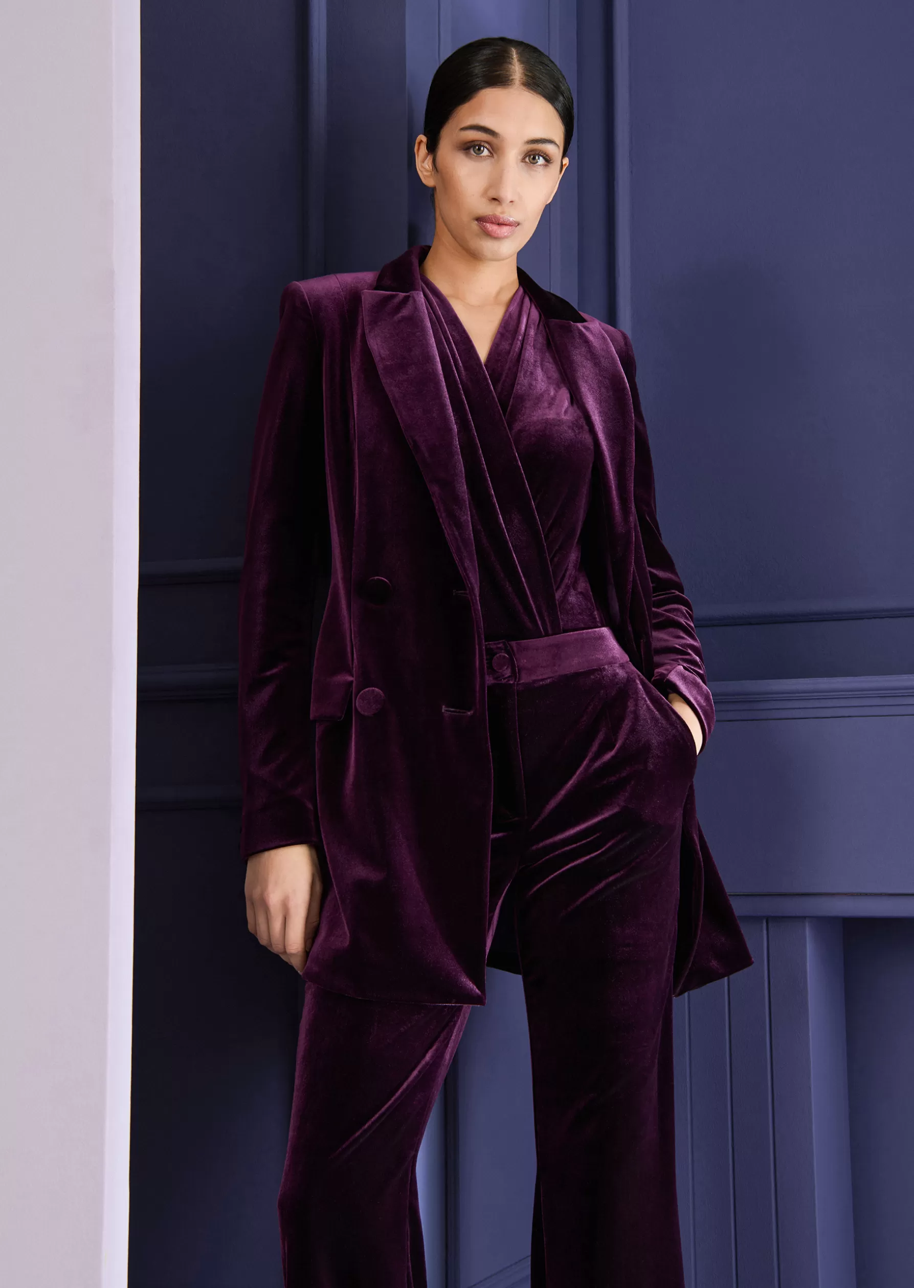 Jackets & Coats-Talbot Runhof Jacket Buckingham3 Aubergine