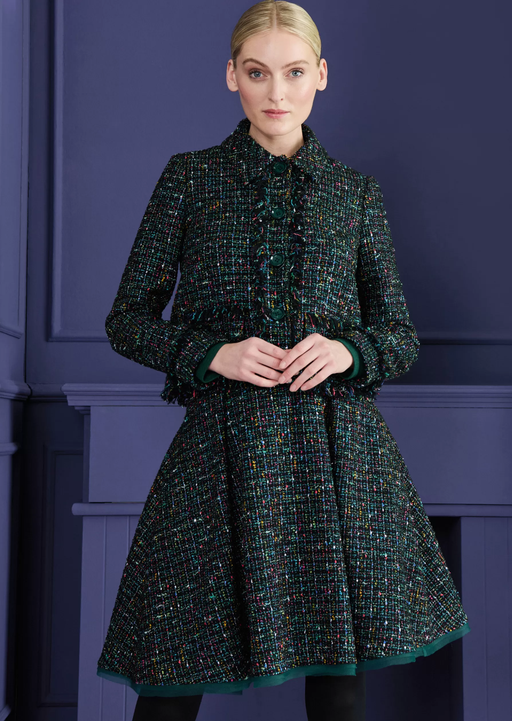 Jackets & Coats-Talbot Runhof Jacket Hulda2 Cypressgreen