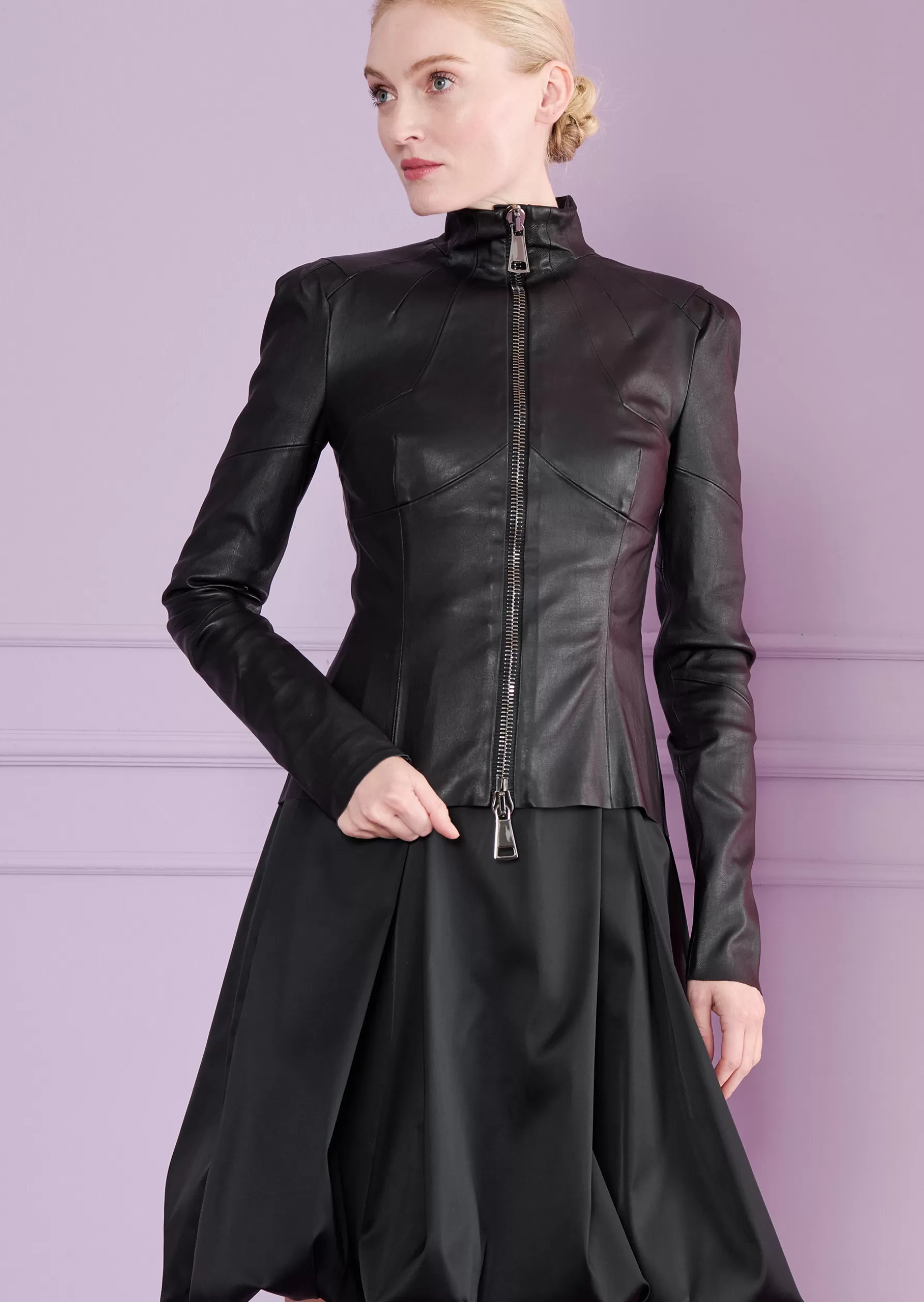 Jackets & Coats-Talbot Runhof Leather Jacket Fusion1 Black