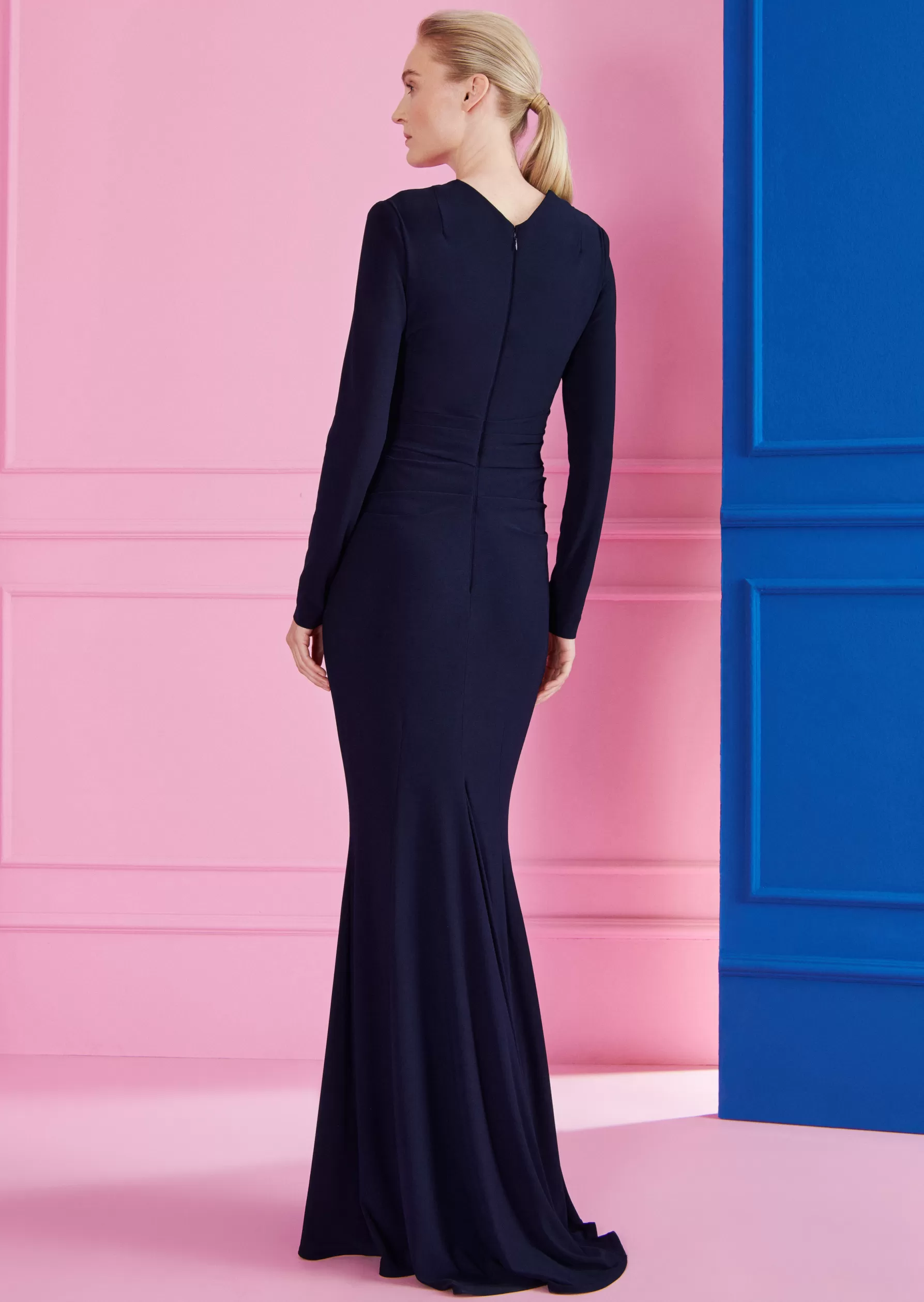 Long Dresses-Talbot Runhof Long Dress Holger3 Royalnavyblue