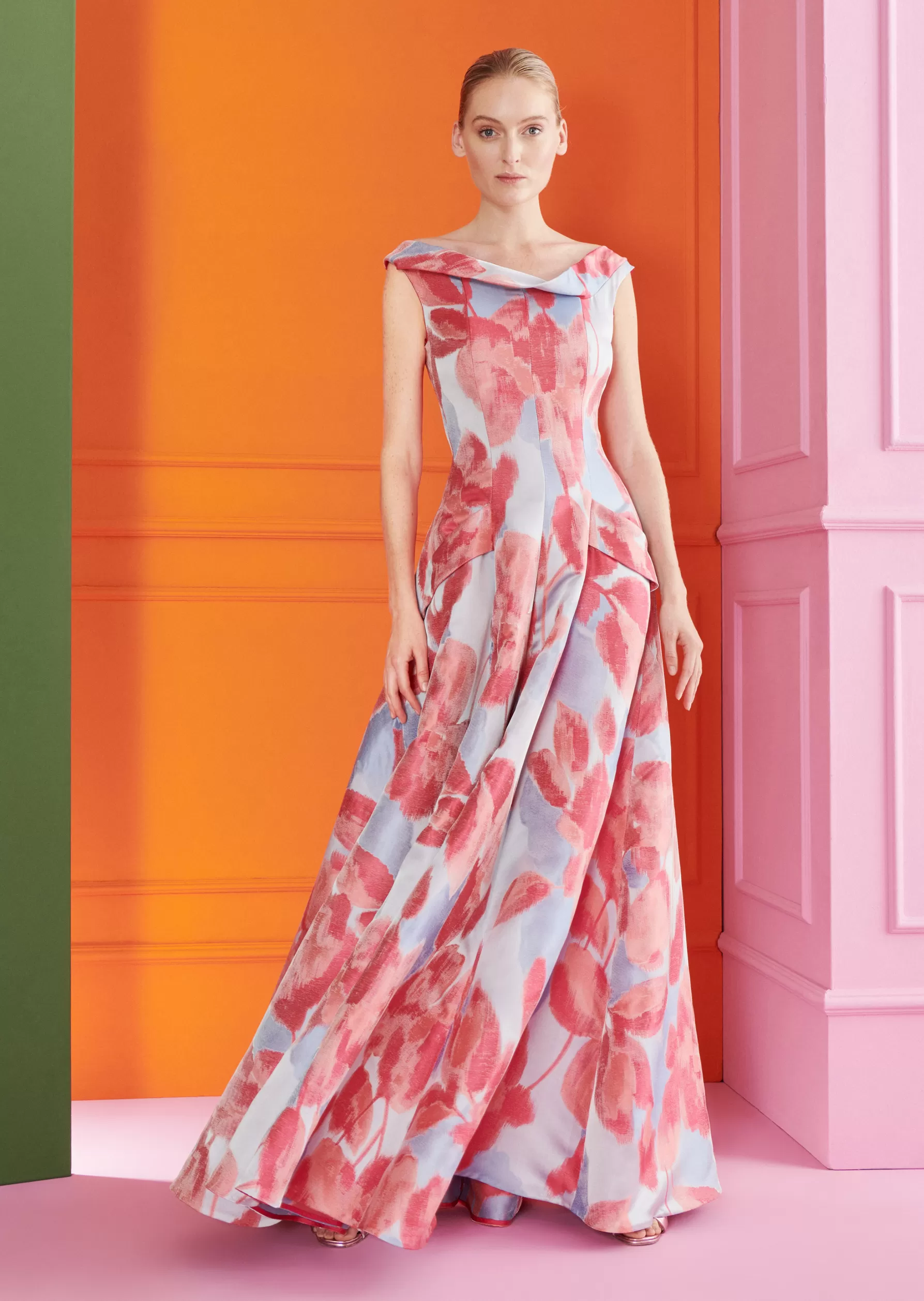 Long Dresses-Talbot Runhof Long Dress Kolja4 Azalea