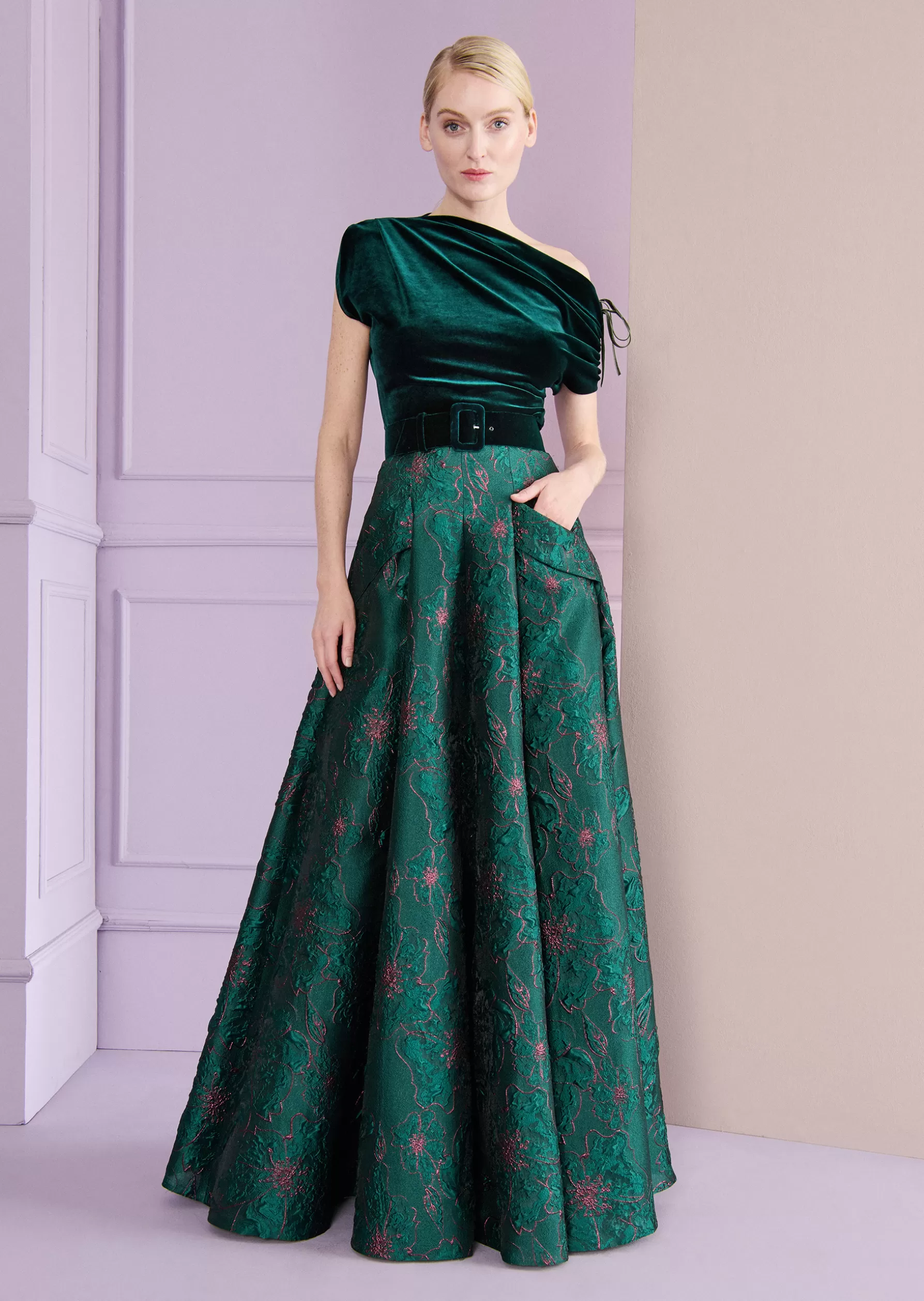Skirts-Talbot Runhof Long Skirt Kempten3 Cypressgreen