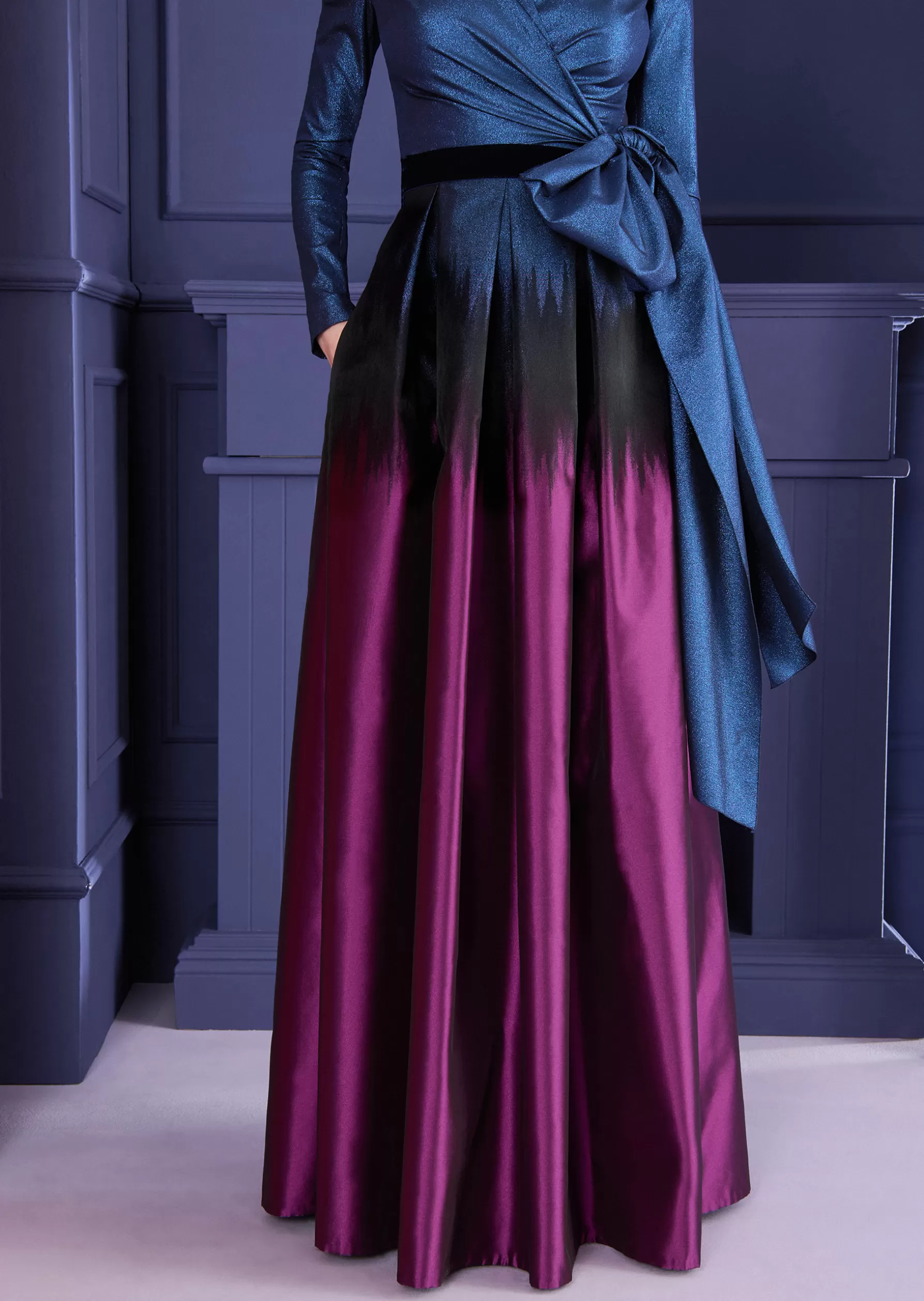 Skirts-Talbot Runhof Long Skirt Meryl1 Fuchsiapink