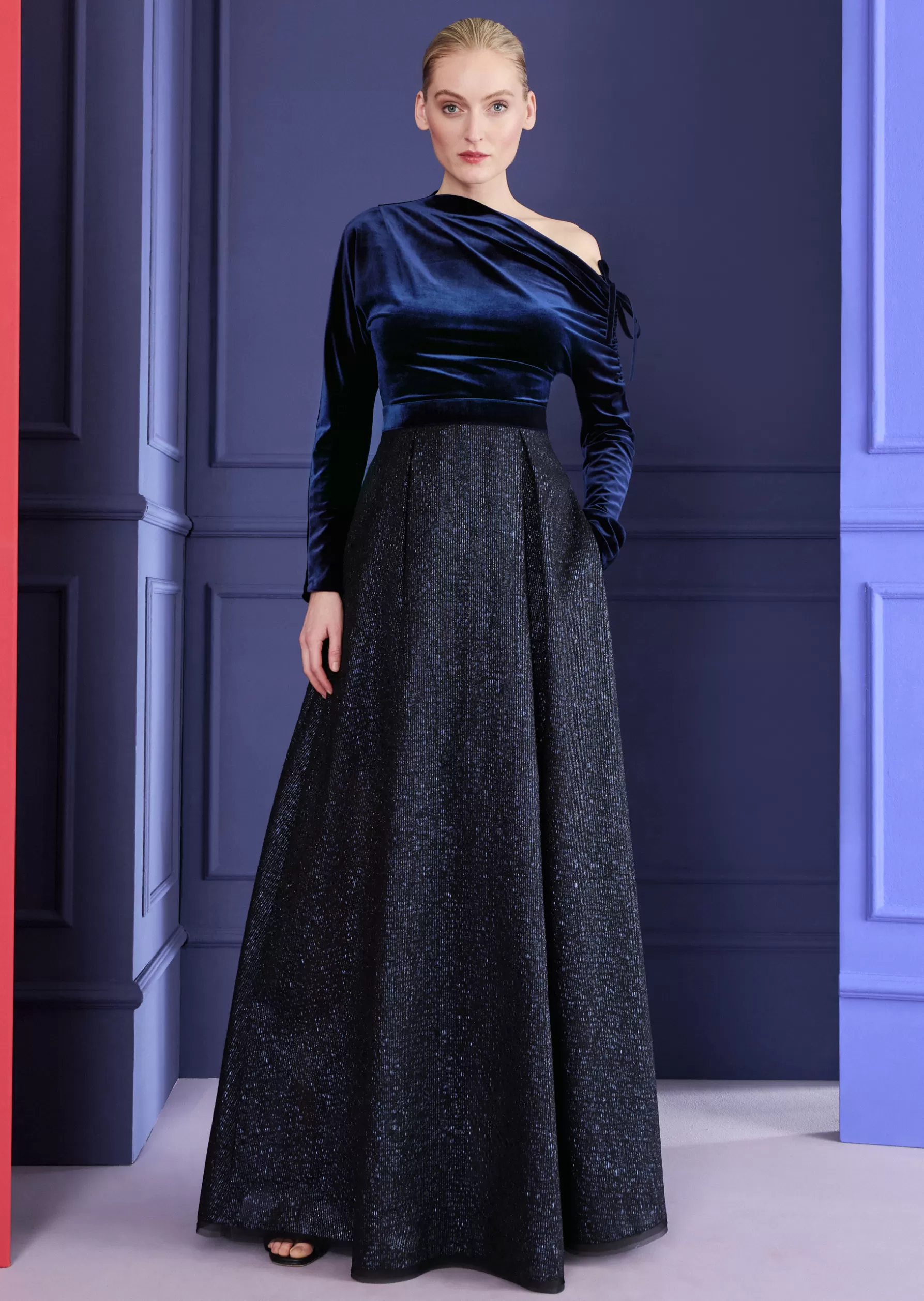 Skirts-Talbot Runhof Maxi Skirt Celola14 Royalnavyblue