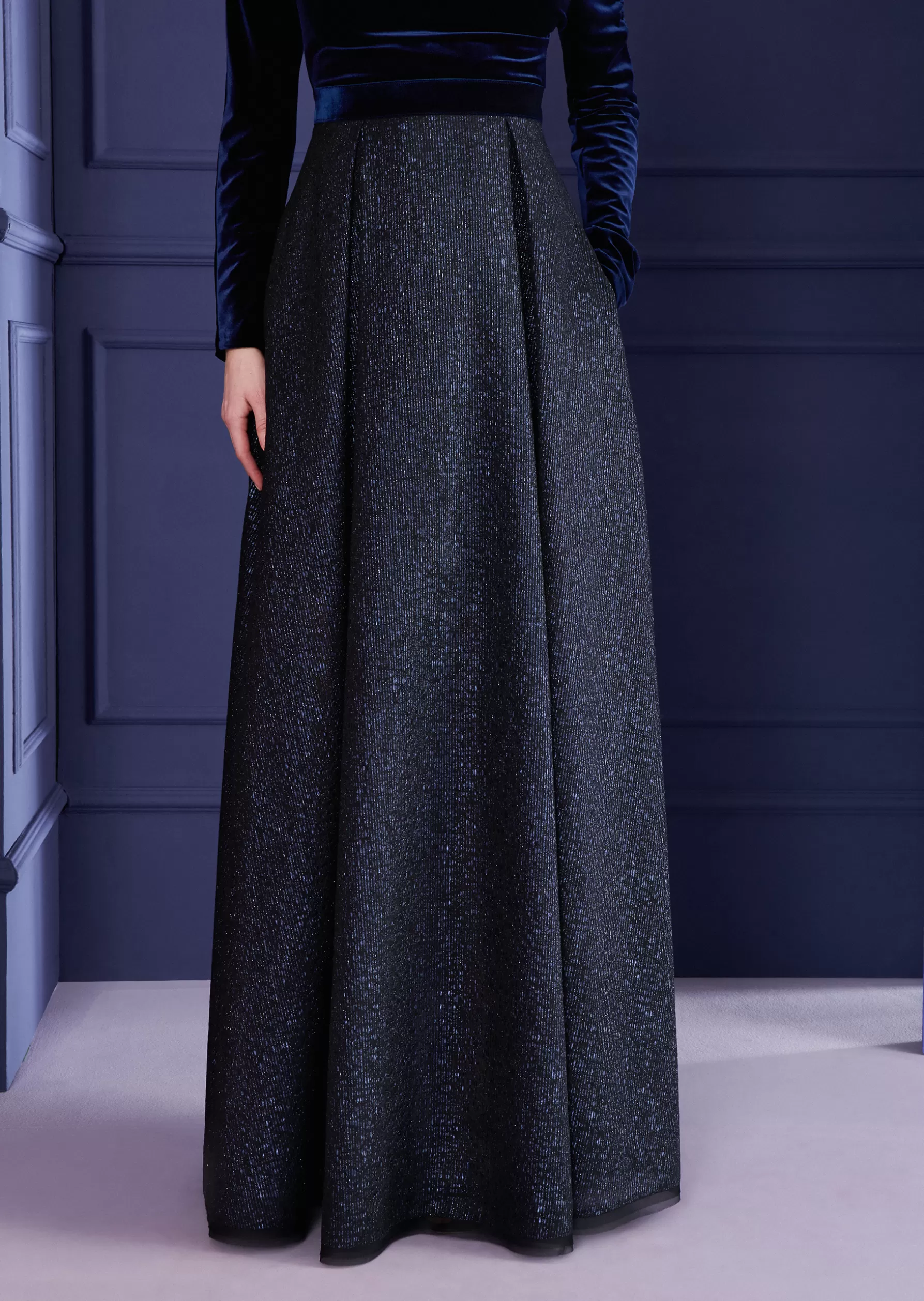 Skirts-Talbot Runhof Maxi Skirt Celola14 Royalnavyblue