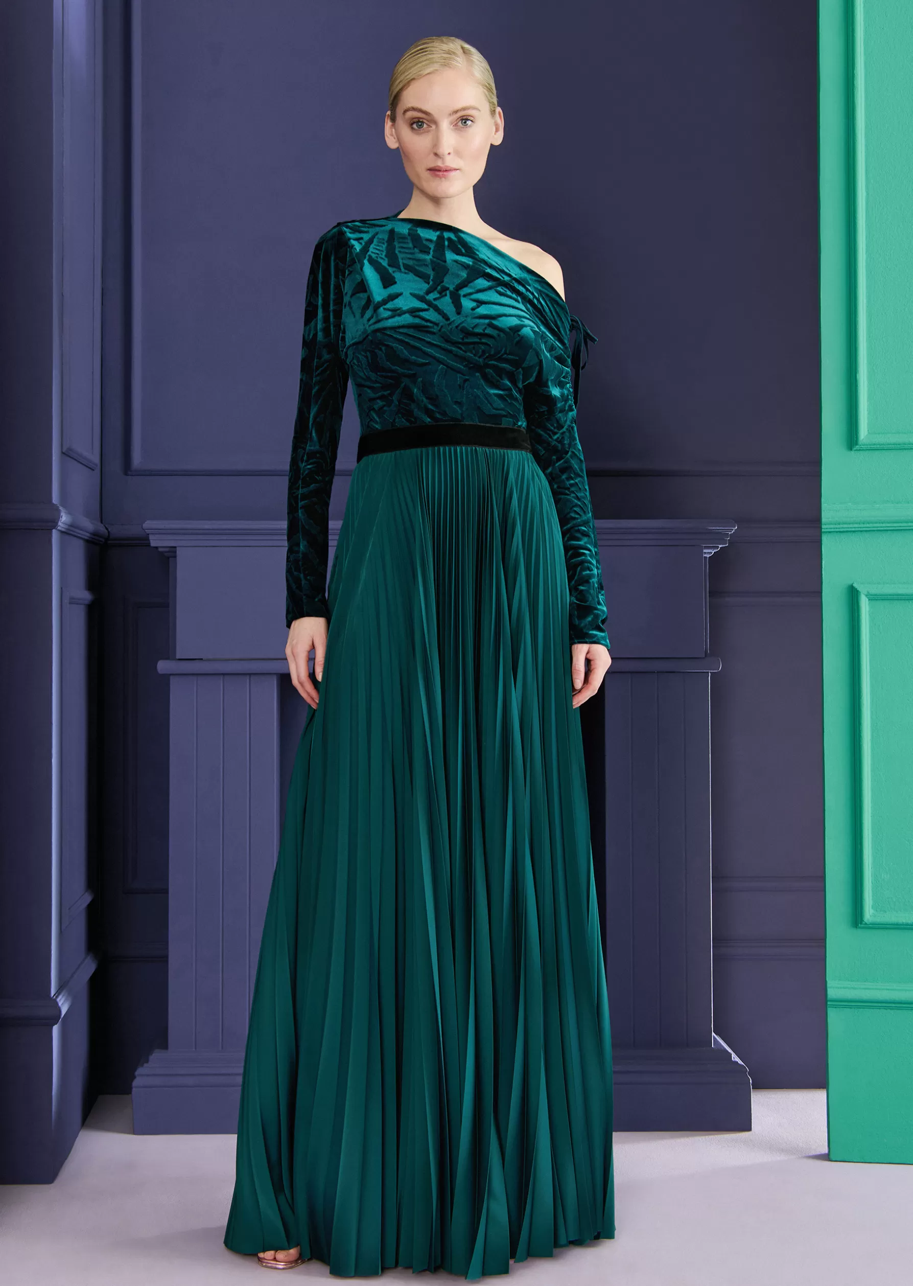 Skirts-Talbot Runhof Maxi Skirt Melba1 Cypressgreen