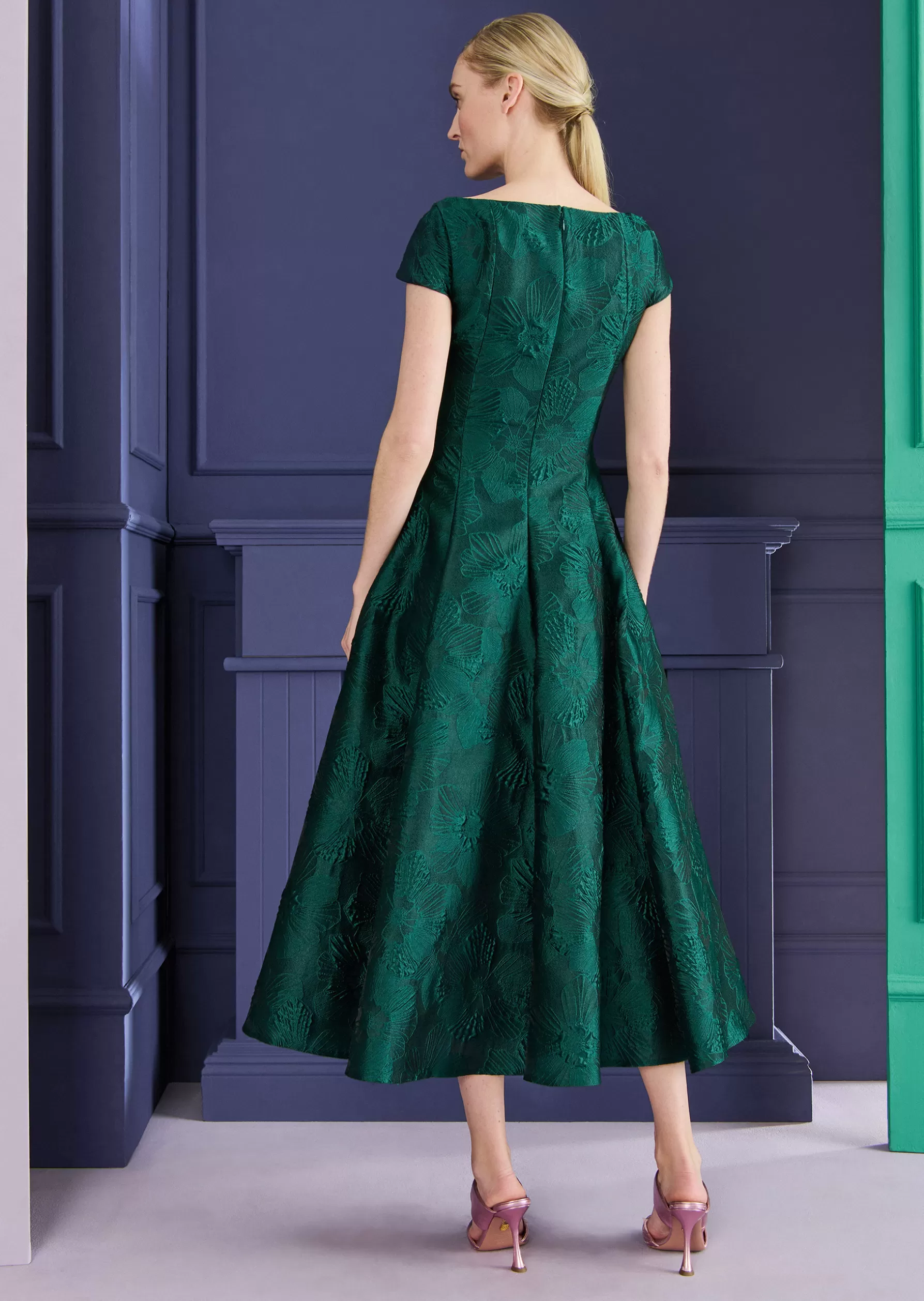 Midi Dresses-Talbot Runhof Midi Dress Homey1 Cypressgreen