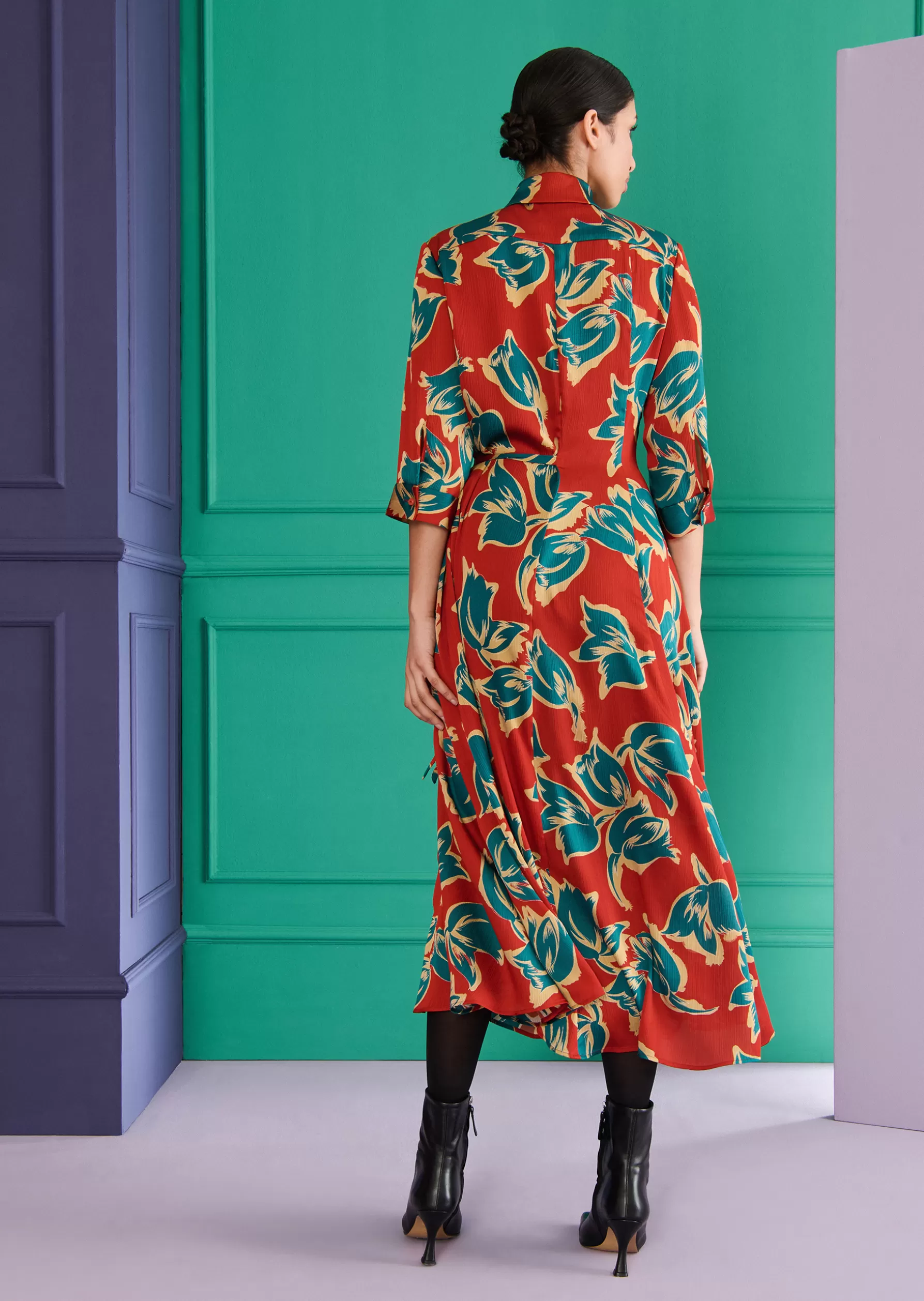 Midi Dresses-Talbot Runhof Midi Dress Logout1 Terracottared
