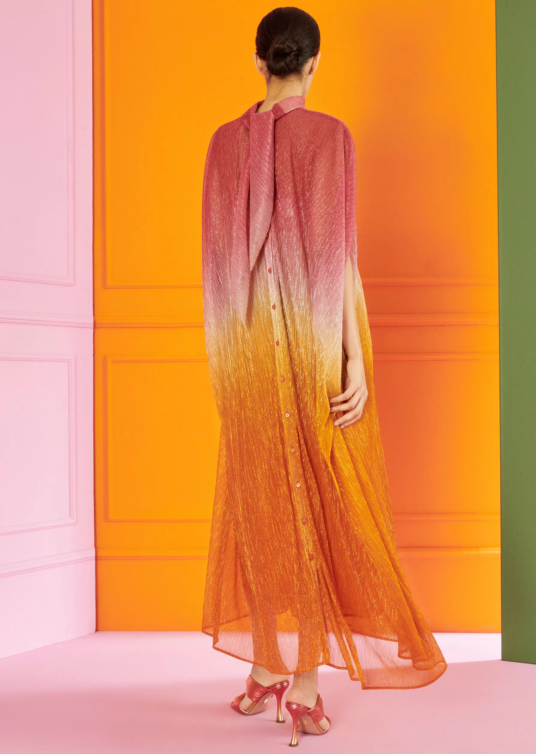 Endless Summer-Talbot Runhof Midi Dress Loplop1 Orange