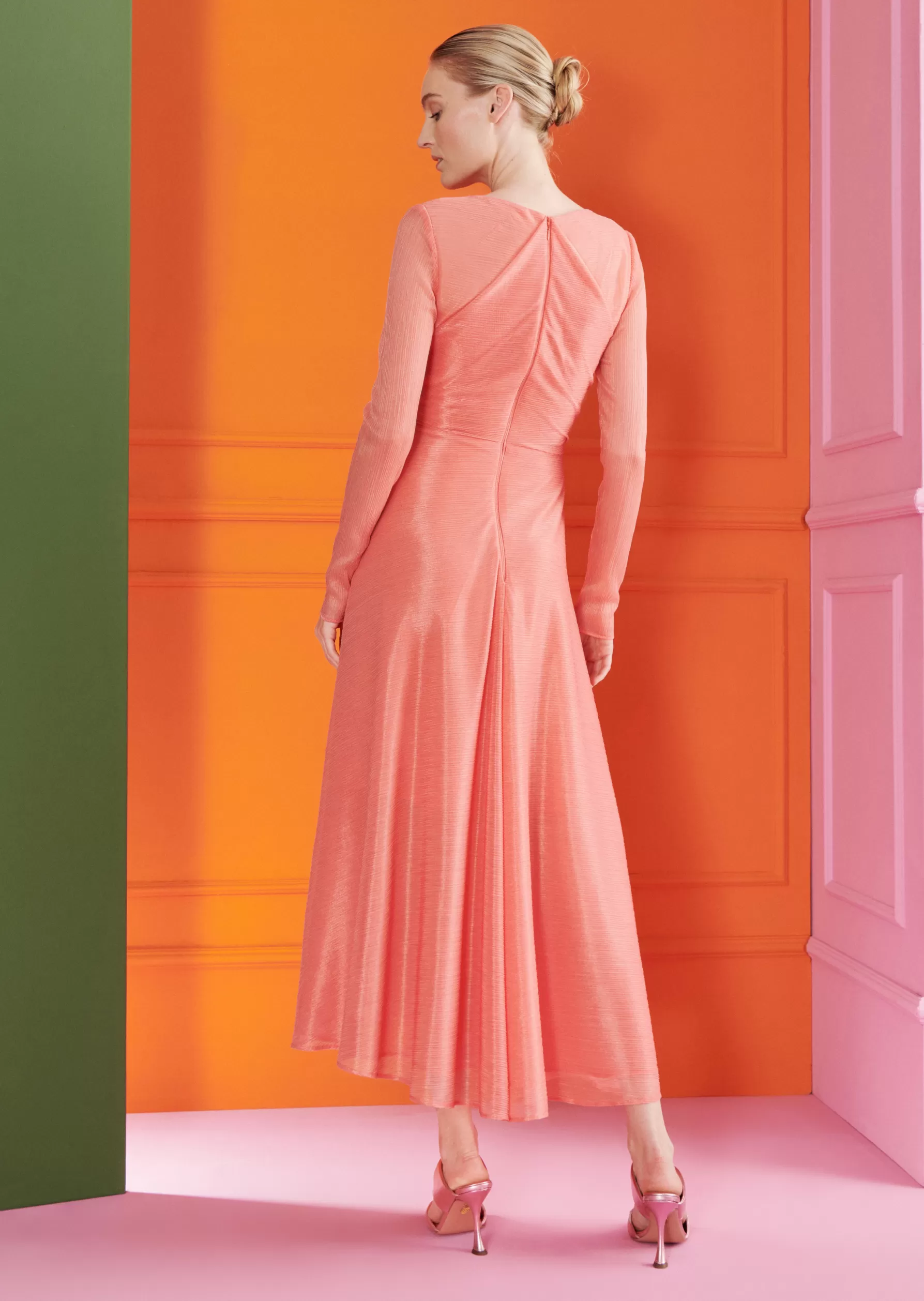 Midi Dresses-Talbot Runhof Midi Dress Pokario13 Pink