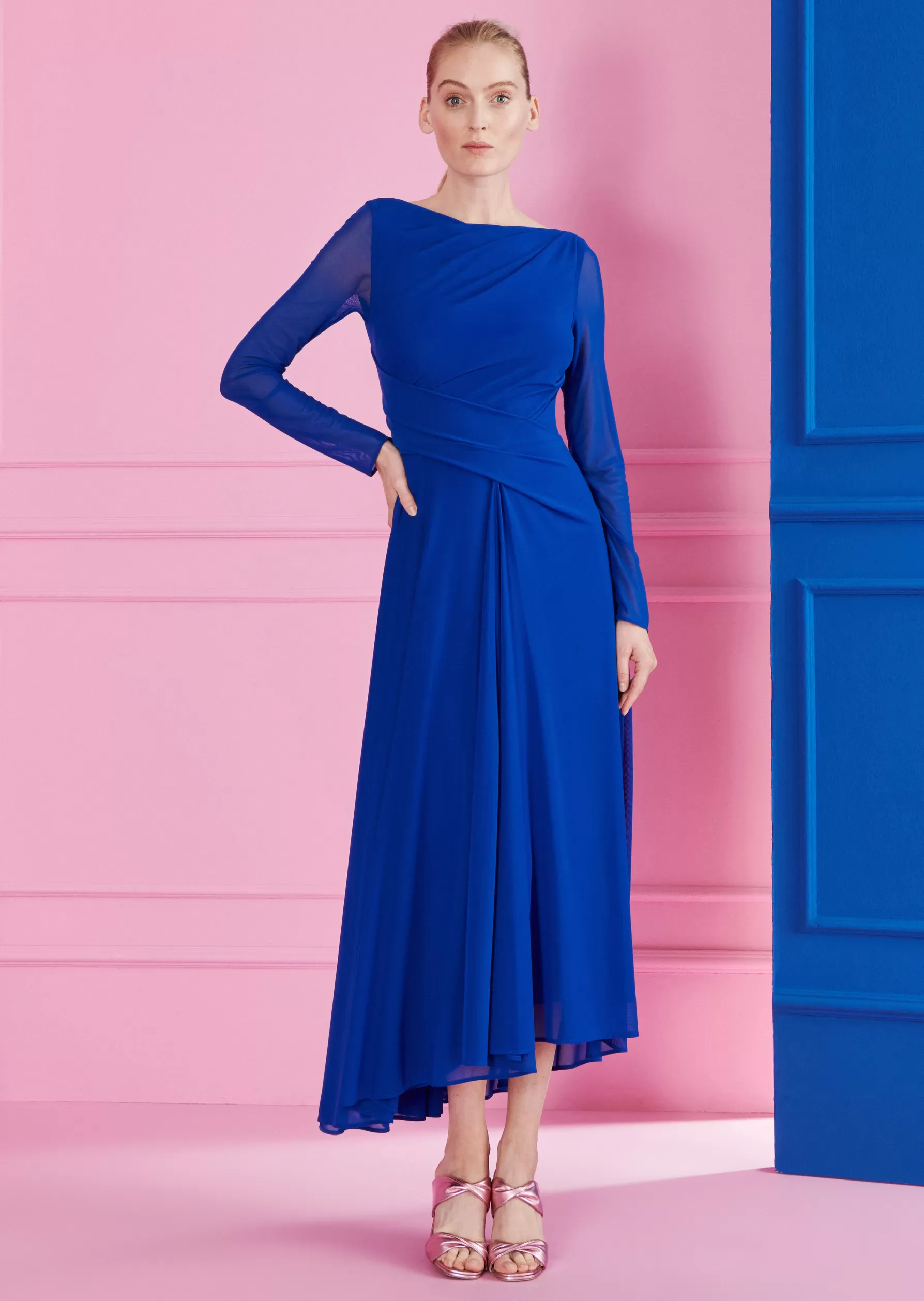 Midi Dresses-Talbot Runhof Midi Dress Ross29 Royalblue