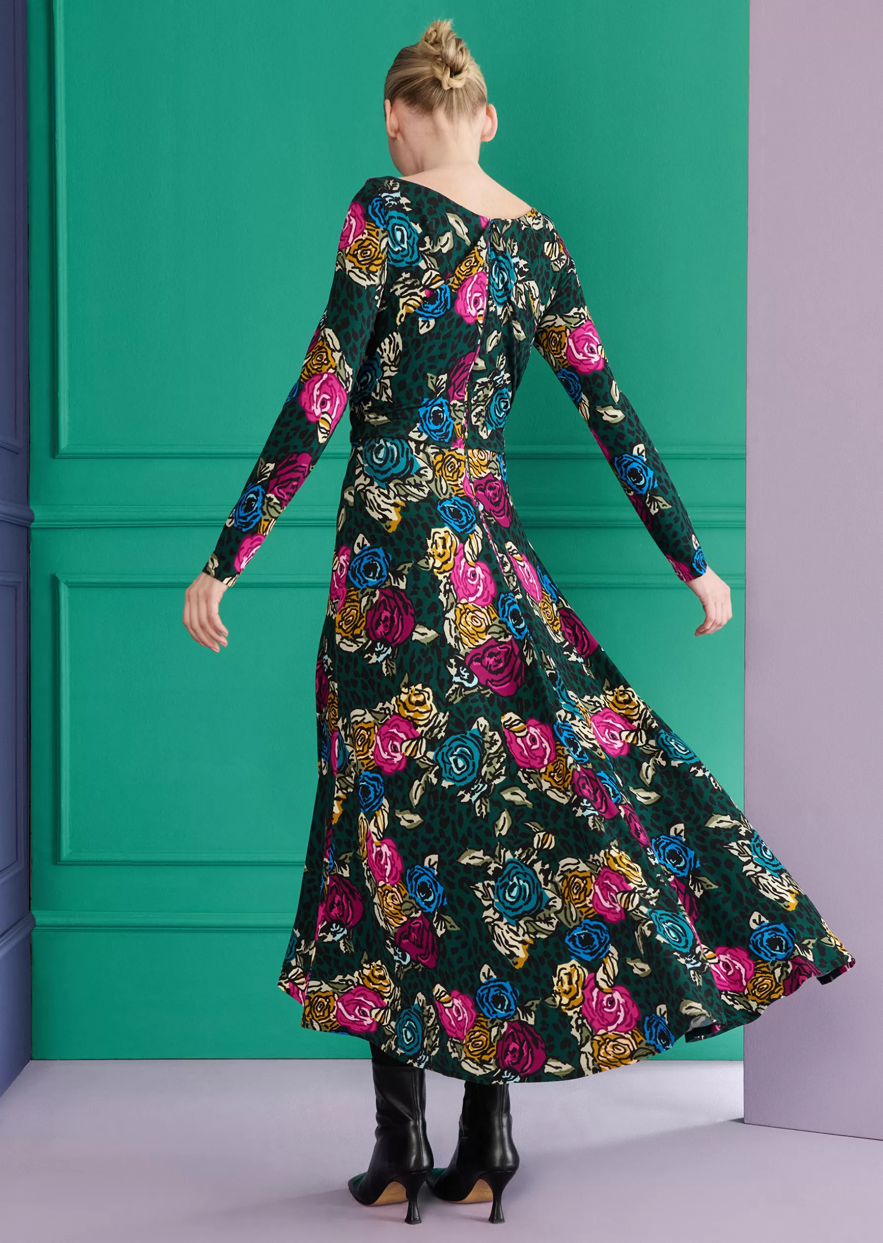Midi Dresses-Talbot Runhof Midi Dress Ross31 Cypressgreen