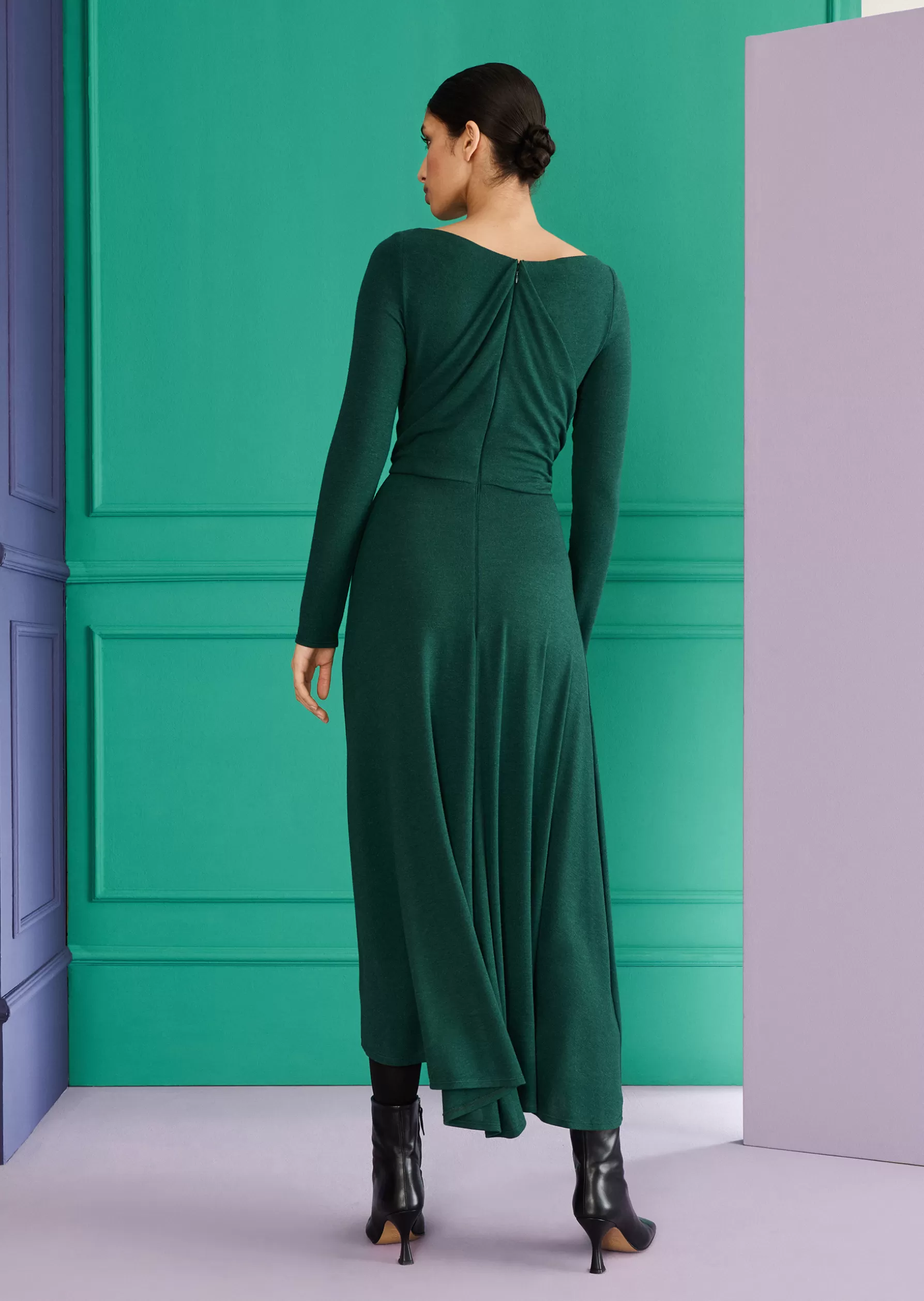 Midi Dresses-Talbot Runhof Midi Dress Ross31 Cypressgreen