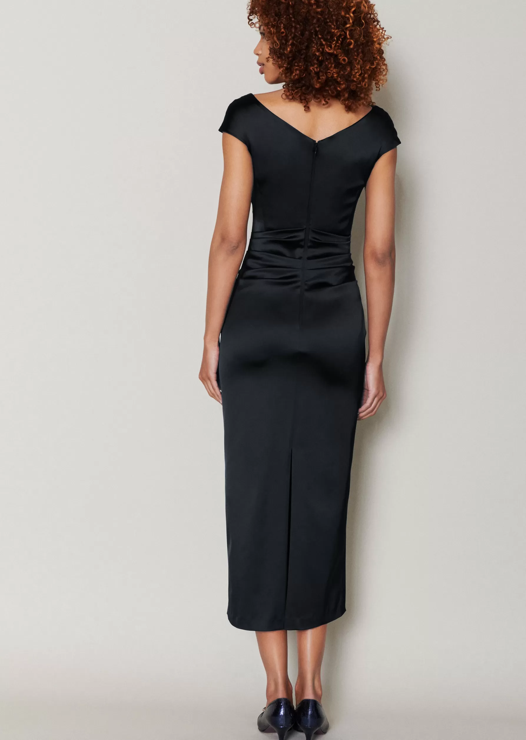 Midi Dresses-Talbot Runhof Midi Dress Roya1 Black
