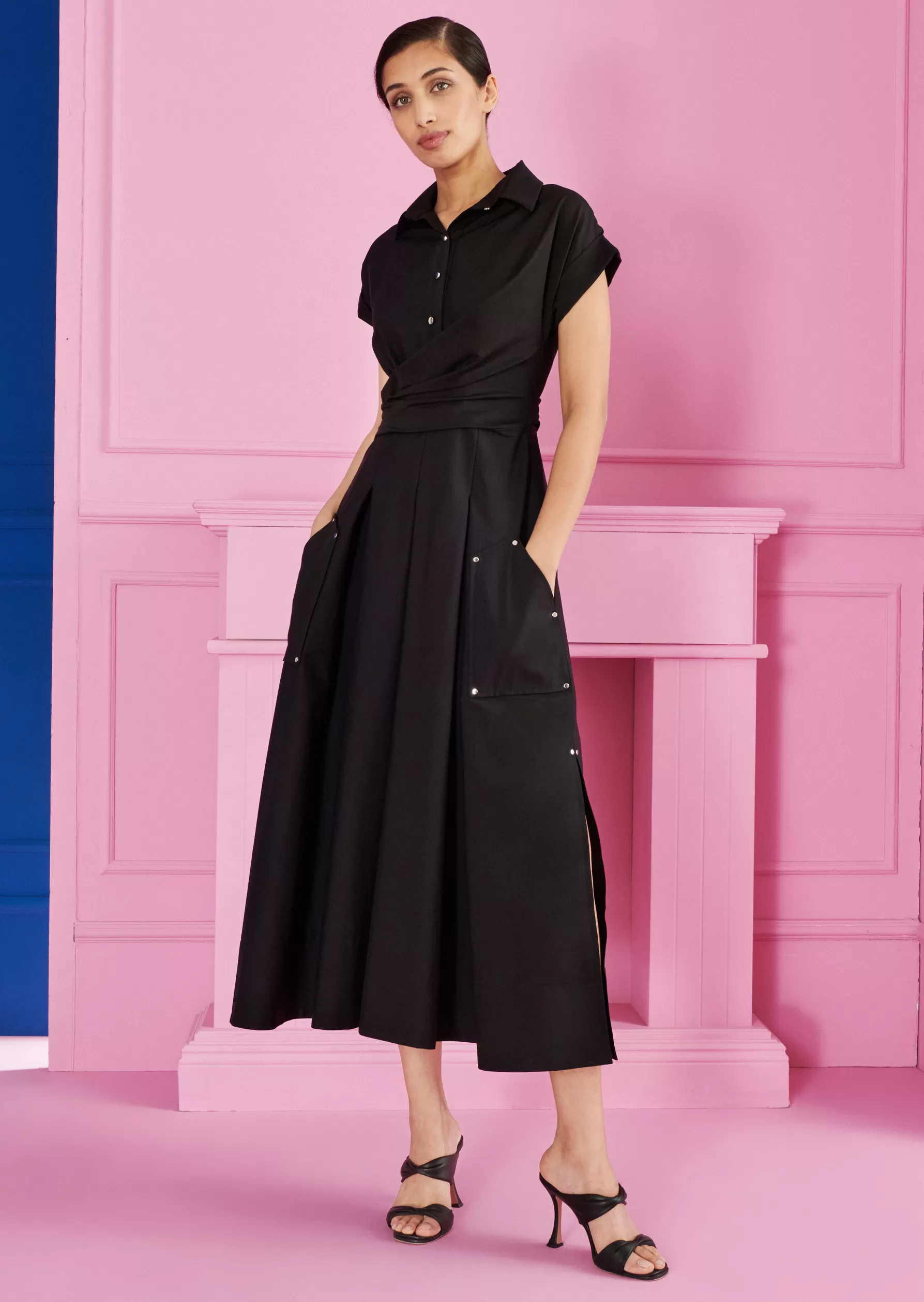 Endless Summer-Talbot Runhof Midi Dress Sorrentina1 Black