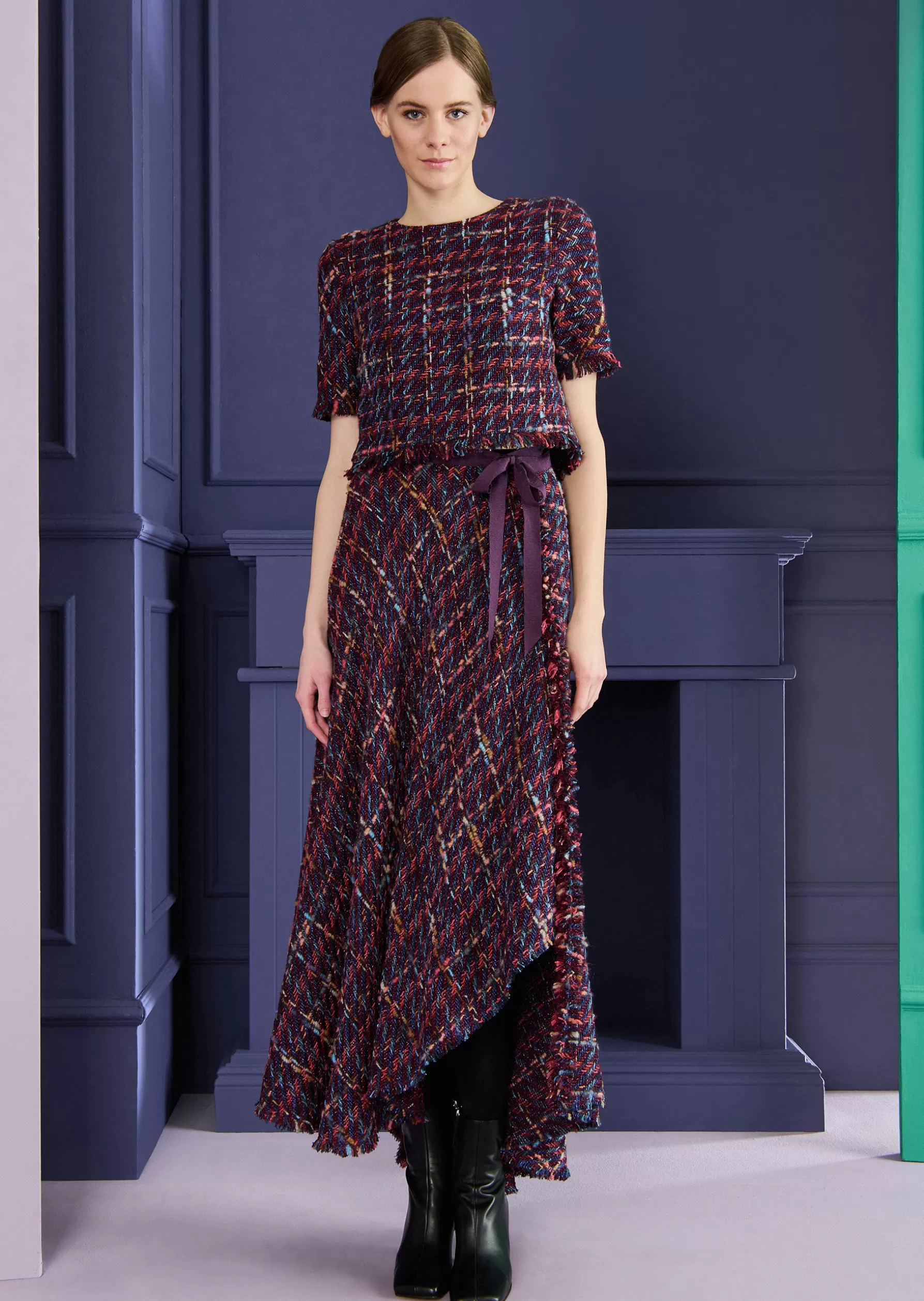 Skirts-Talbot Runhof Midi Skirt Keeper2 Fuchsiapurple