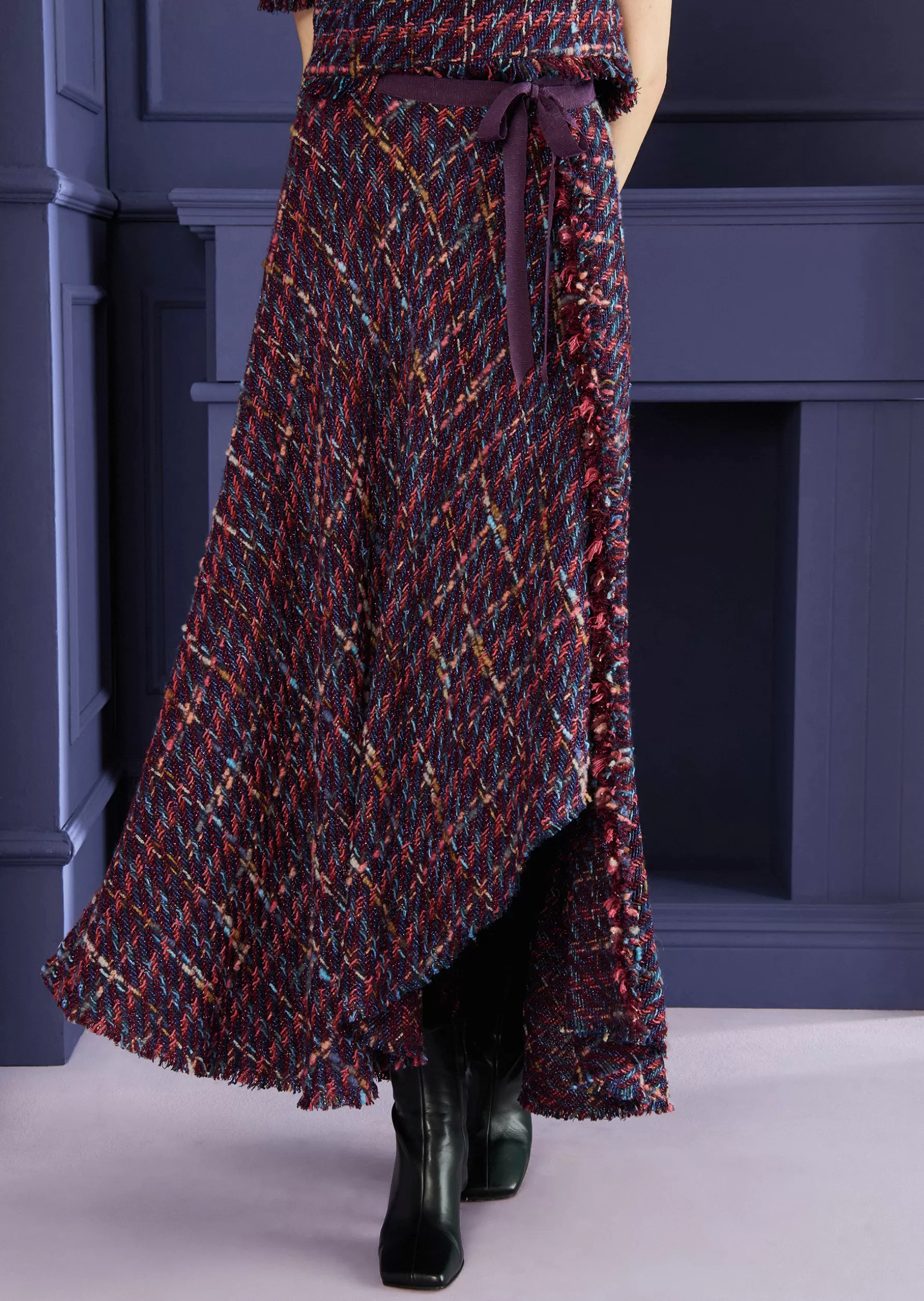 Skirts-Talbot Runhof Midi Skirt Keeper2 Fuchsiapurple