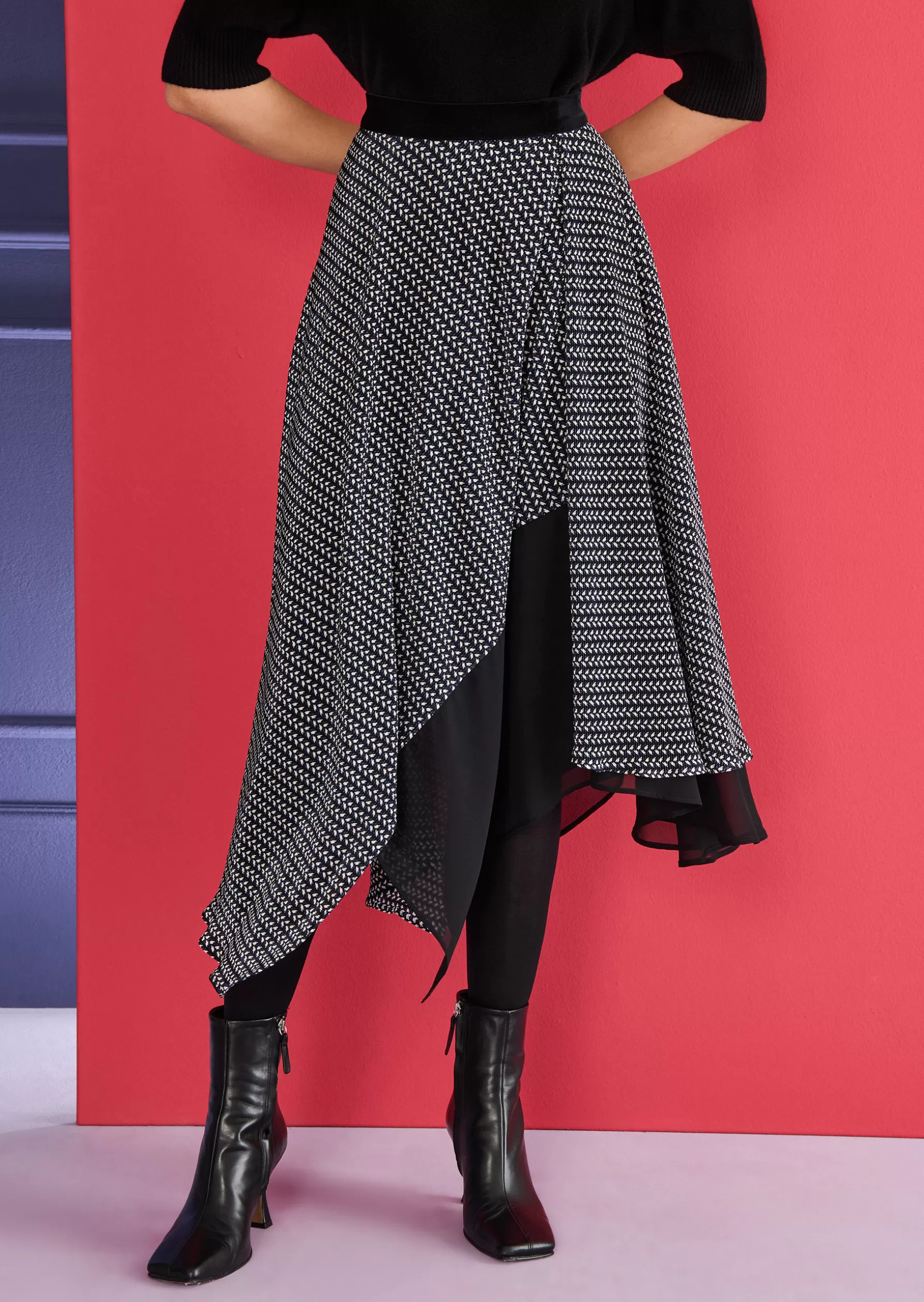 Skirts-Talbot Runhof Midi Skirt Melindi1 Midnightblue