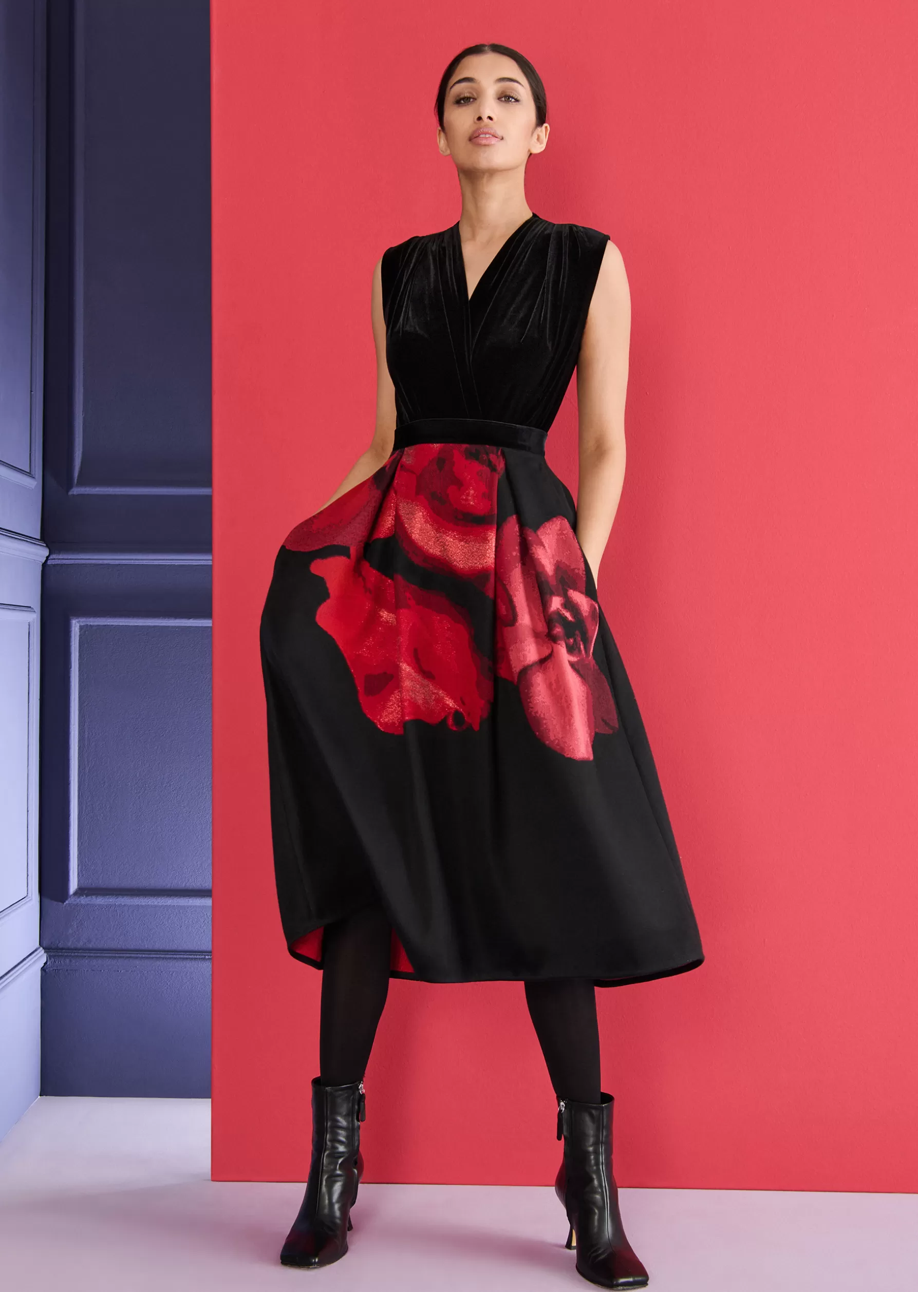 Skirts-Talbot Runhof Midi Skirt Meryl2 Black