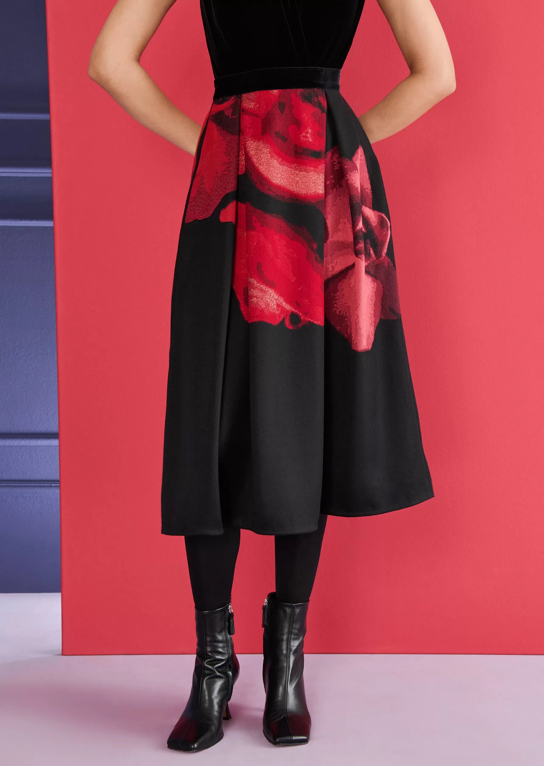 Skirts-Talbot Runhof Midi Skirt Meryl2 Black