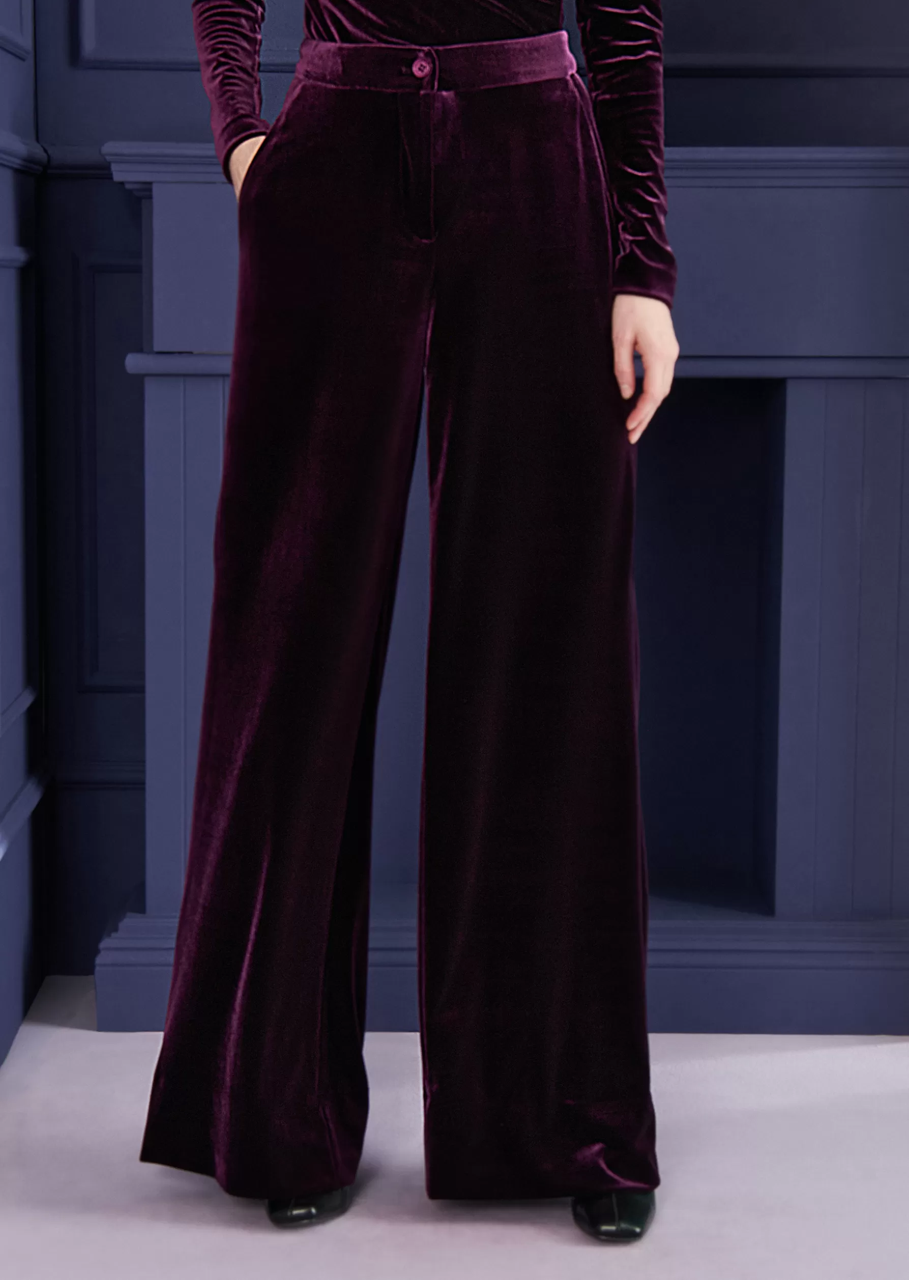 Pants-Talbot Runhof Pants Hippo5 Aubergine