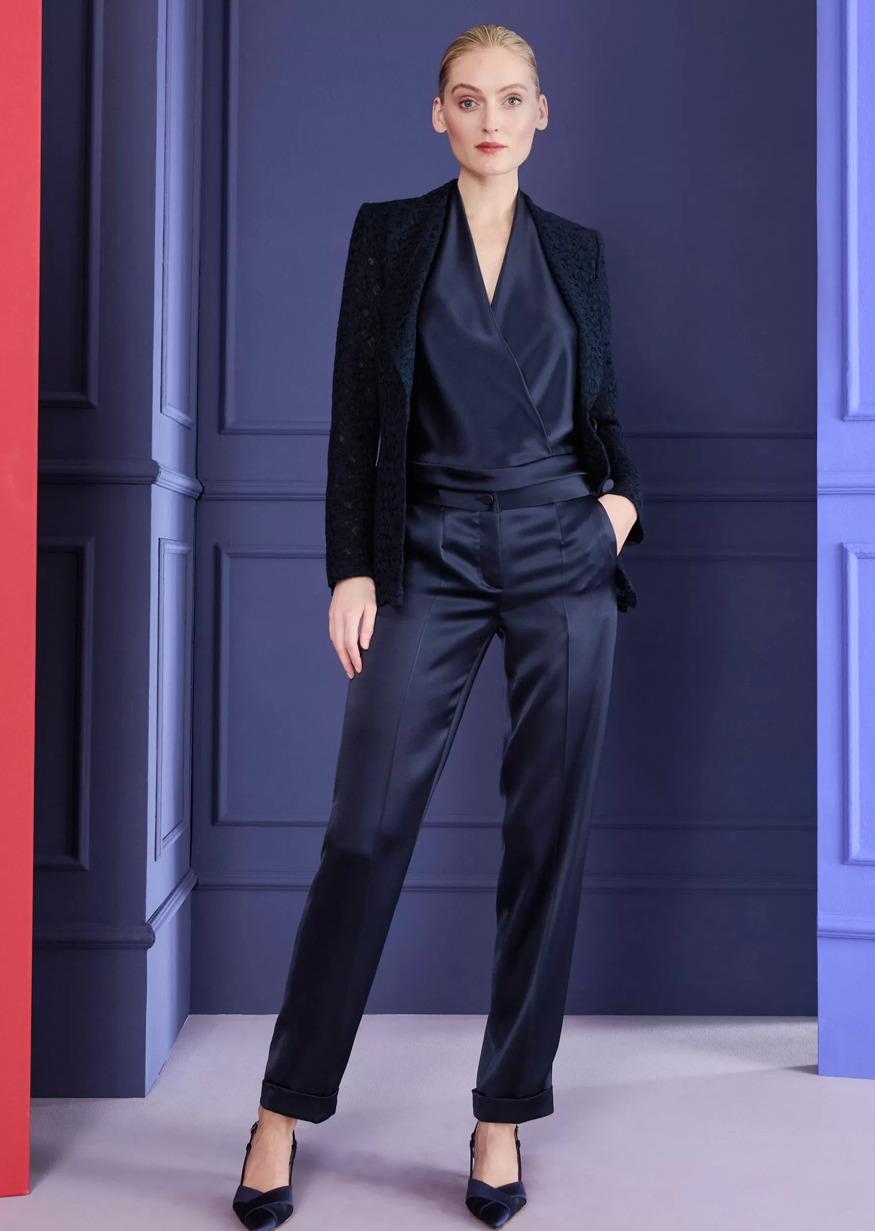 Pants-Talbot Runhof Pants Milena3 Midnightblue